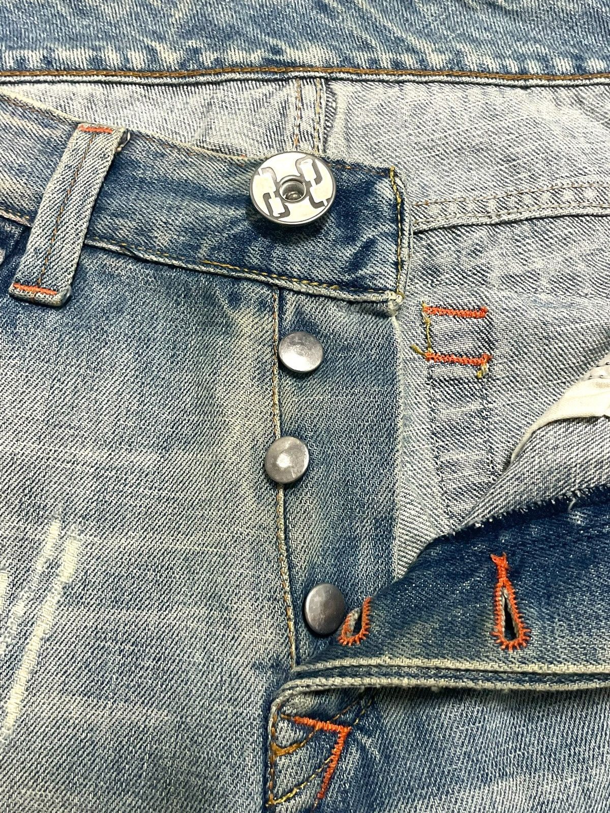 Japanese Brand Vintage Italian CJ Distressed Splatter Piercing Beads Jeans Size US 30 / EU 46 - 15 Thumbnail