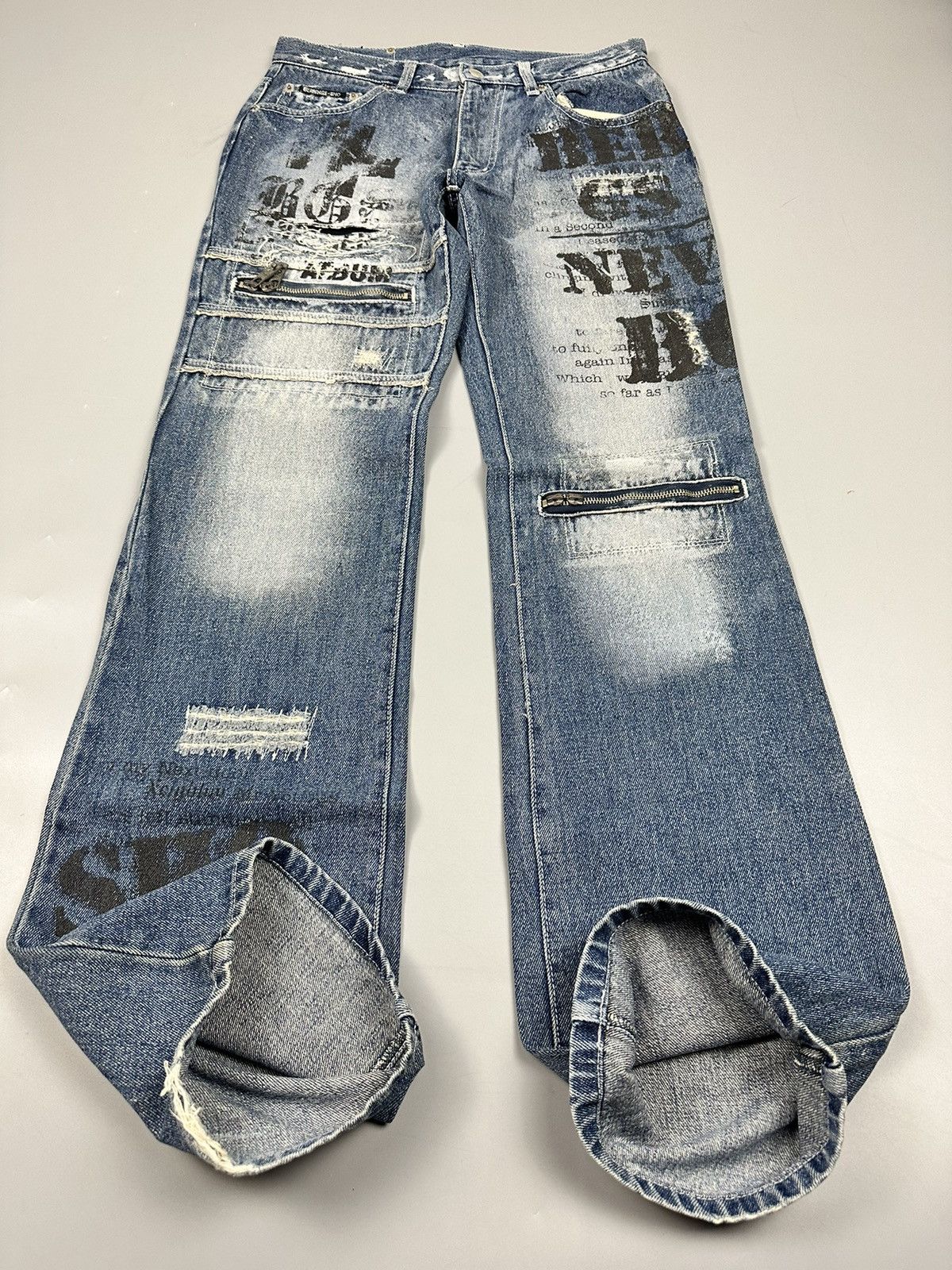 If Six Was Nine Distressed Vintage Bernings-Sho Flared Denim Size US 29 - 8 Thumbnail