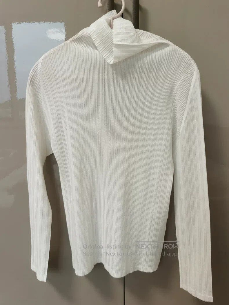 Issey Miyake Issey Miyake White Turtleneck Top Size L / US 10 / IT 46 - 2 Thumbnail