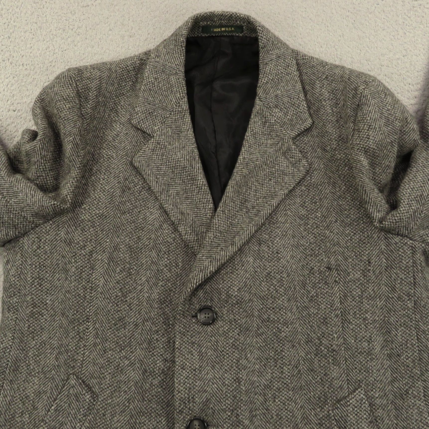 Vintage VINTAGE Tweed Coat Men 44R Herringbone Salt Pepper Wool Towne Car Driving Jacket Size US S / EU 44-46 / 1 - 5 Thumbnail