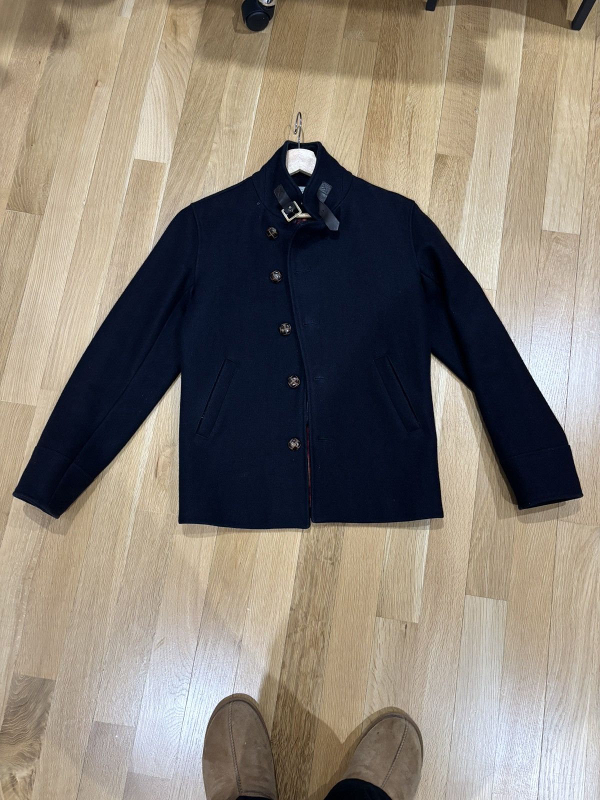 Shades Of Grey Shades of Grey VTG Navy Wool Belt Collar Coat Size US M / EU 48-50 / 2 - 1 Thumbnail