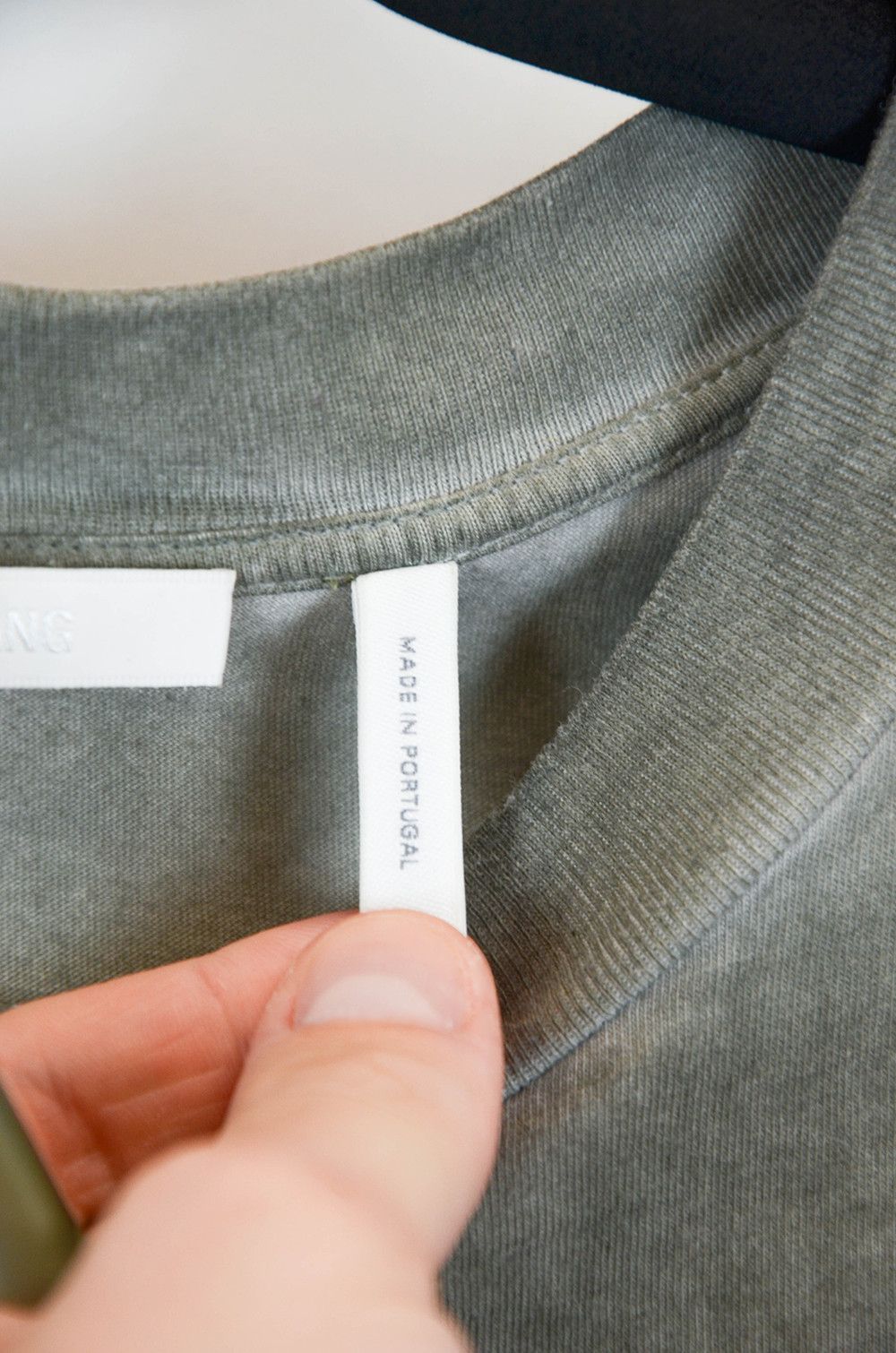 Helmut Lang Vintage Washed Olive Logo T-Shirt Size M