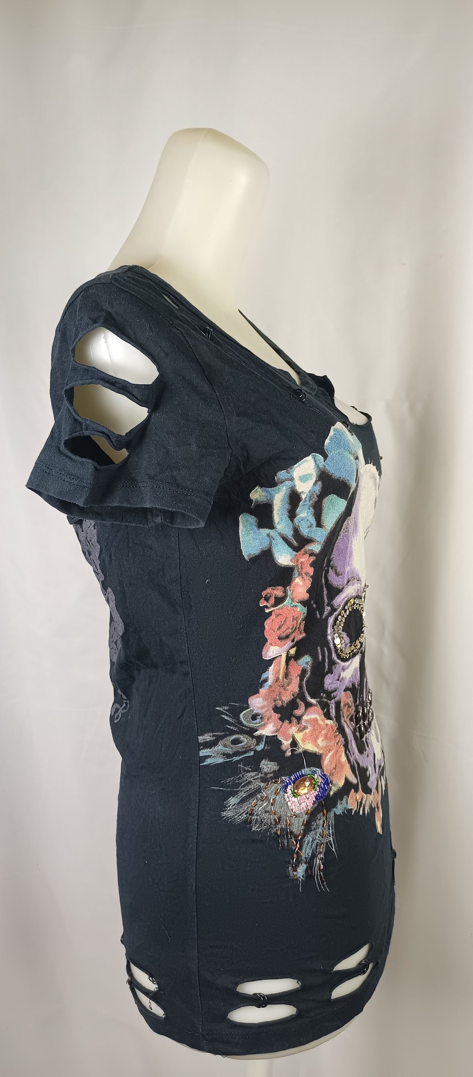 Vintage Crossbonez Distressed Skull Short Sleeve Strict TShirt Size M / US 6-8 / IT 42-44 - 12 Thumbnail