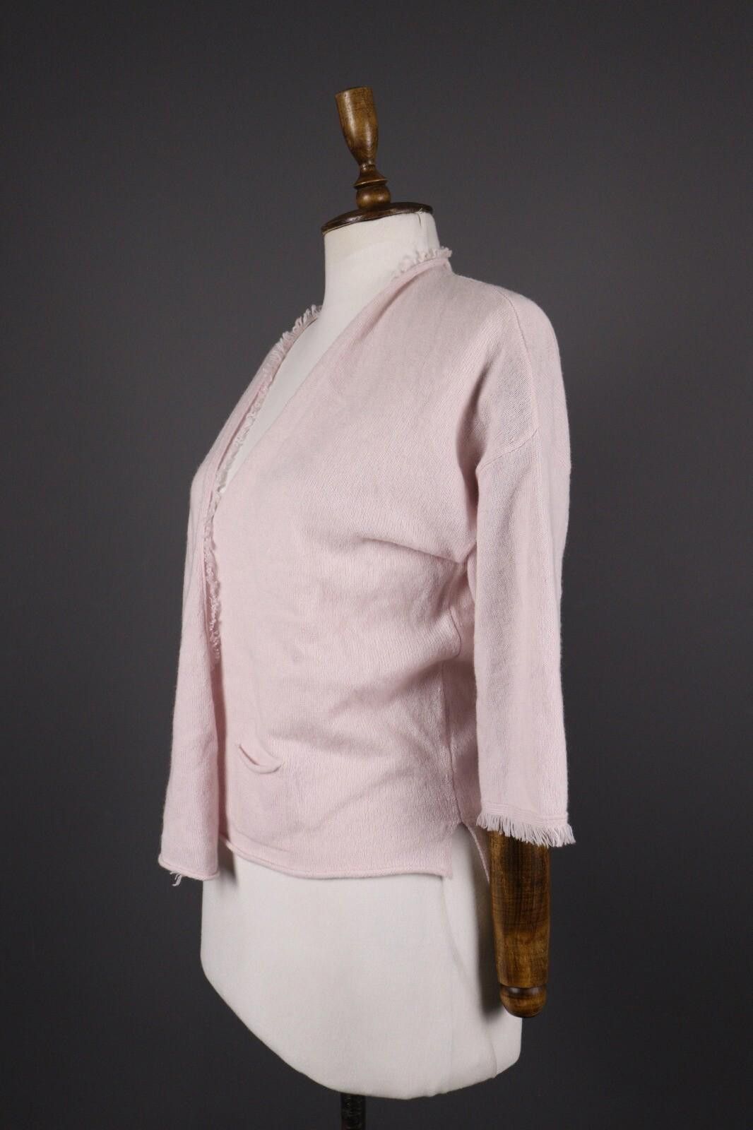 Designer FFC Pink Wool Cashmere Knit Drepe Cardigan Sweater Size 1 Size M / US 6-8 / IT 42-44 - 4 Thumbnail