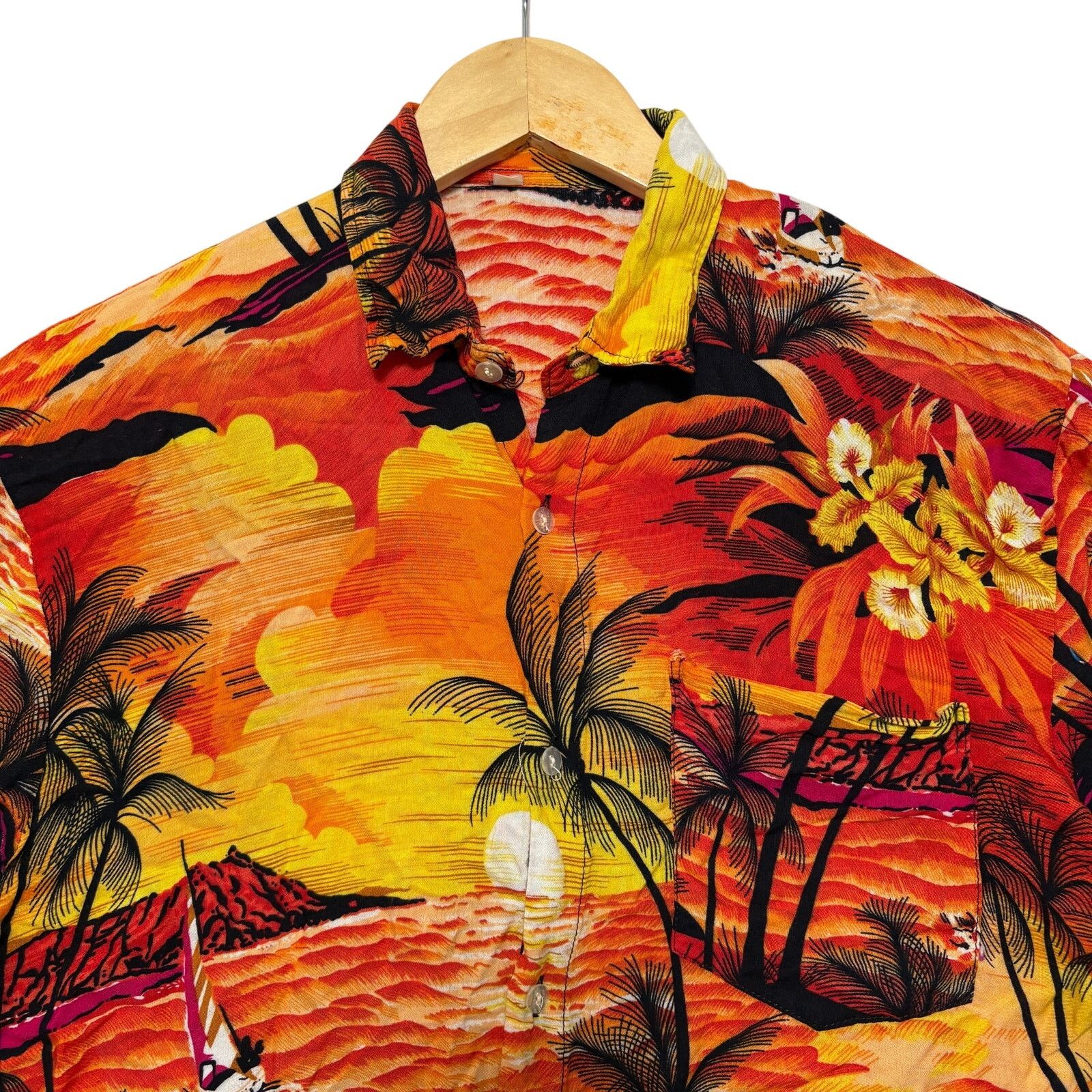 Sears True VTG 50s 60s Hawaiian Red Rayon Button Up Shirt M Size US M / EU 48-50 / 2 - 2 Thumbnail