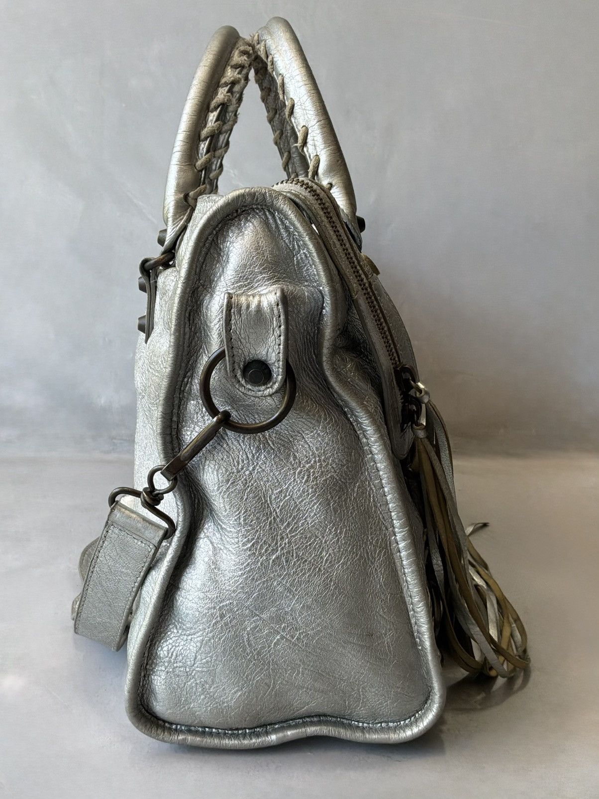 Balenciaga Balenciaga - Classic City - Metallic Silver Lambskin Bag Size ONE SIZE - 9 Thumbnail