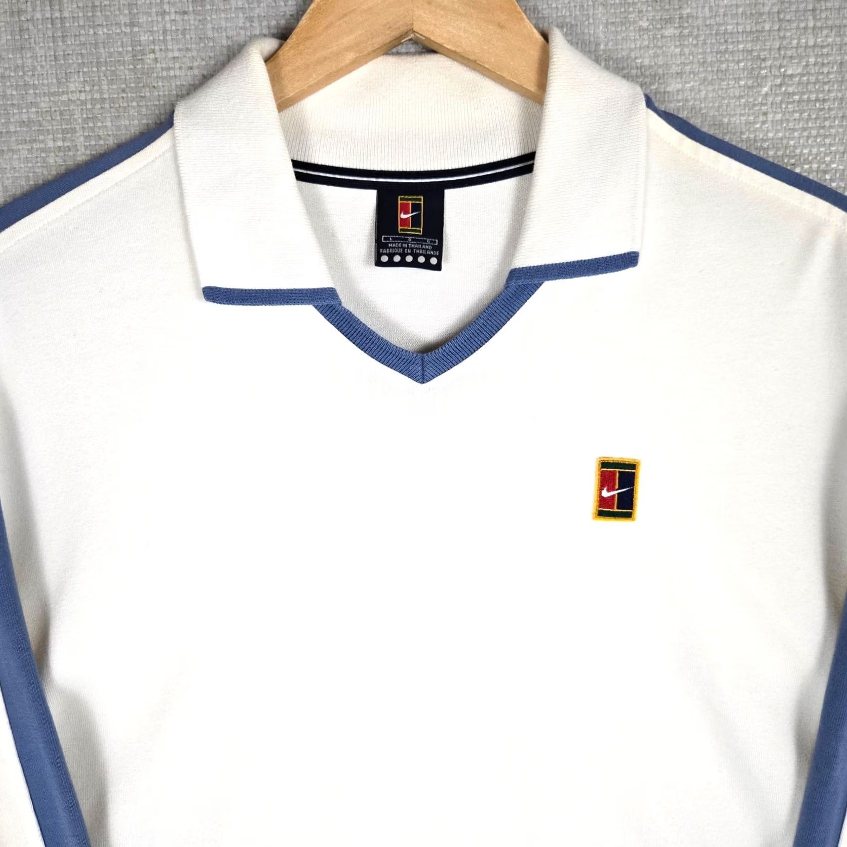 Nike VTG NIKE CHALLENGE Court Project Alpha Mens Polo Shirt/Sweatshirt Large White Johnny Collar Size US L / EU 52-54 / 3 - 2 Thumbnail