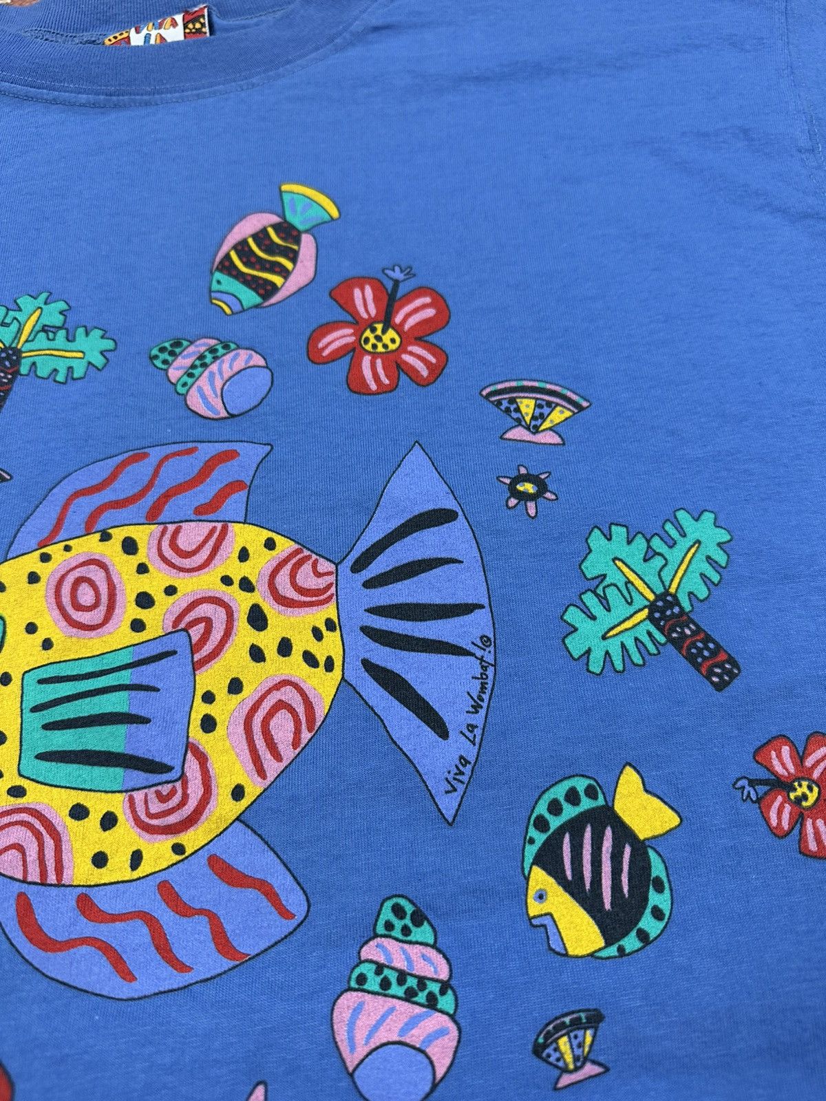 Other Vintage Viva La Wombat T Shirt California Beach Fish Tee 90s Size US XL / EU 56 / 4 - 4 Thumbnail