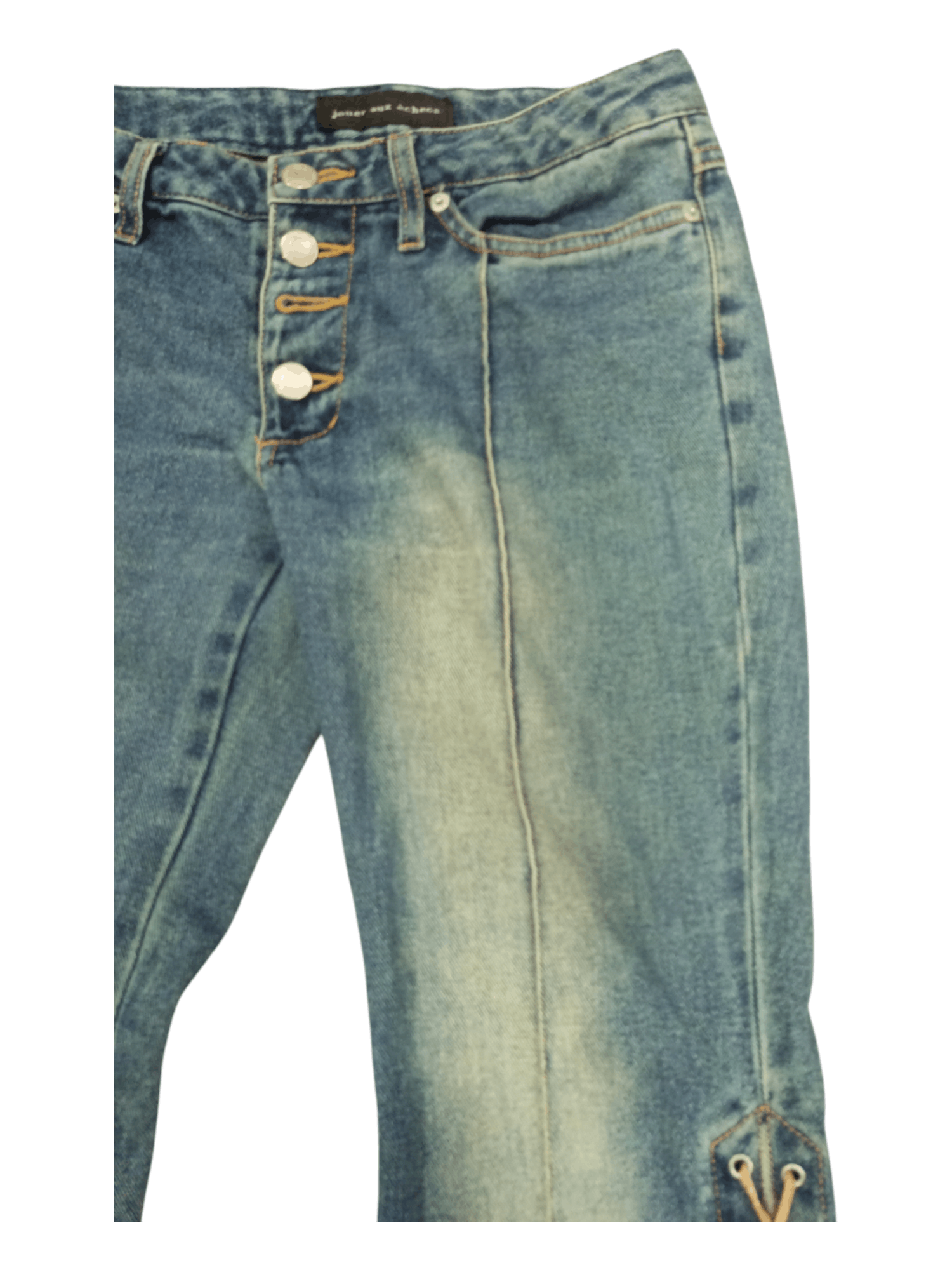 Jouex Aux Echecs Lace Up Mud Mad Flared Jeans