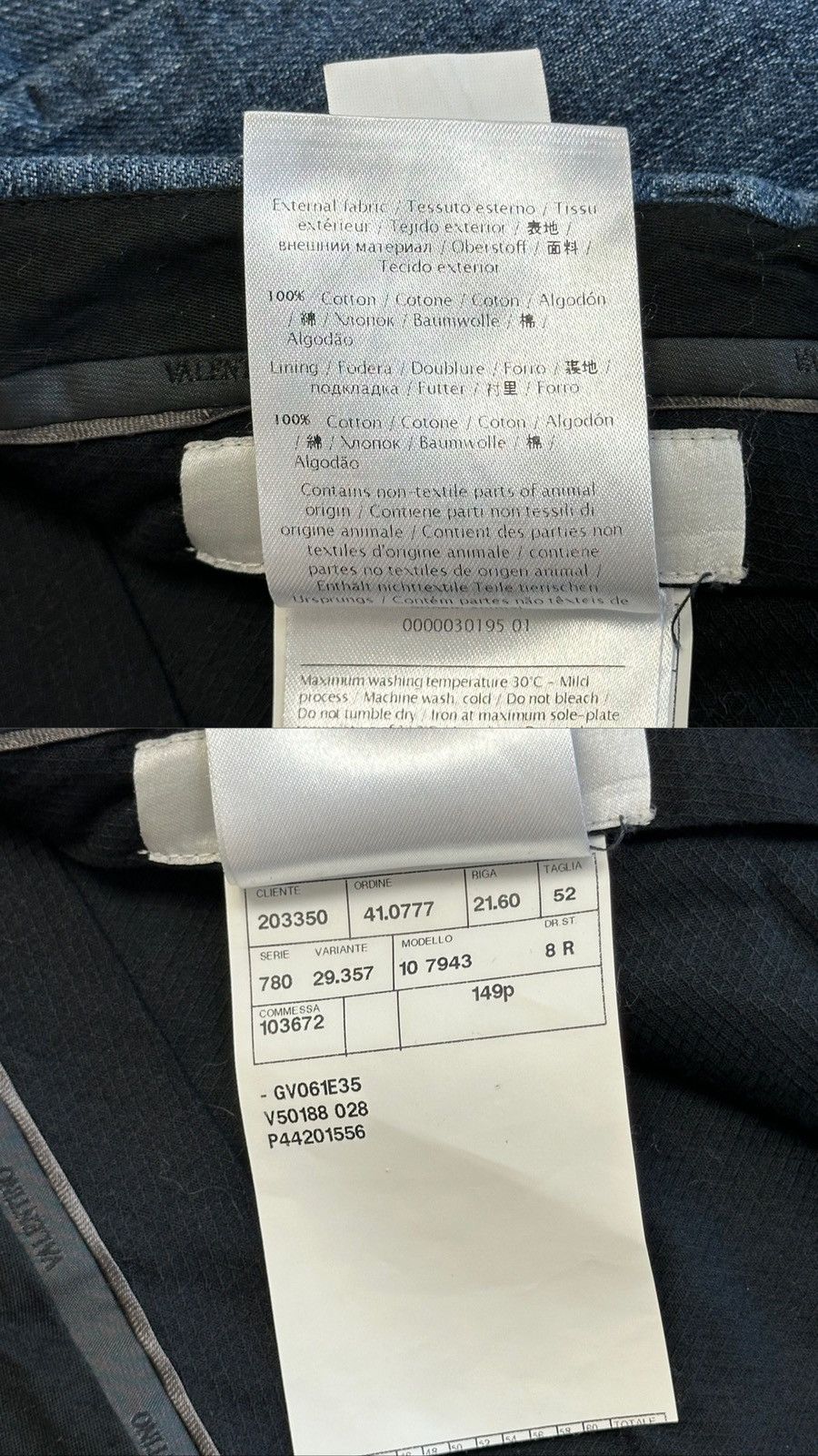 Valentino Valentino Made in Italy Two Tone Blue Men’s Denim Pants Size US 36 / EU 52 - 10 Thumbnail