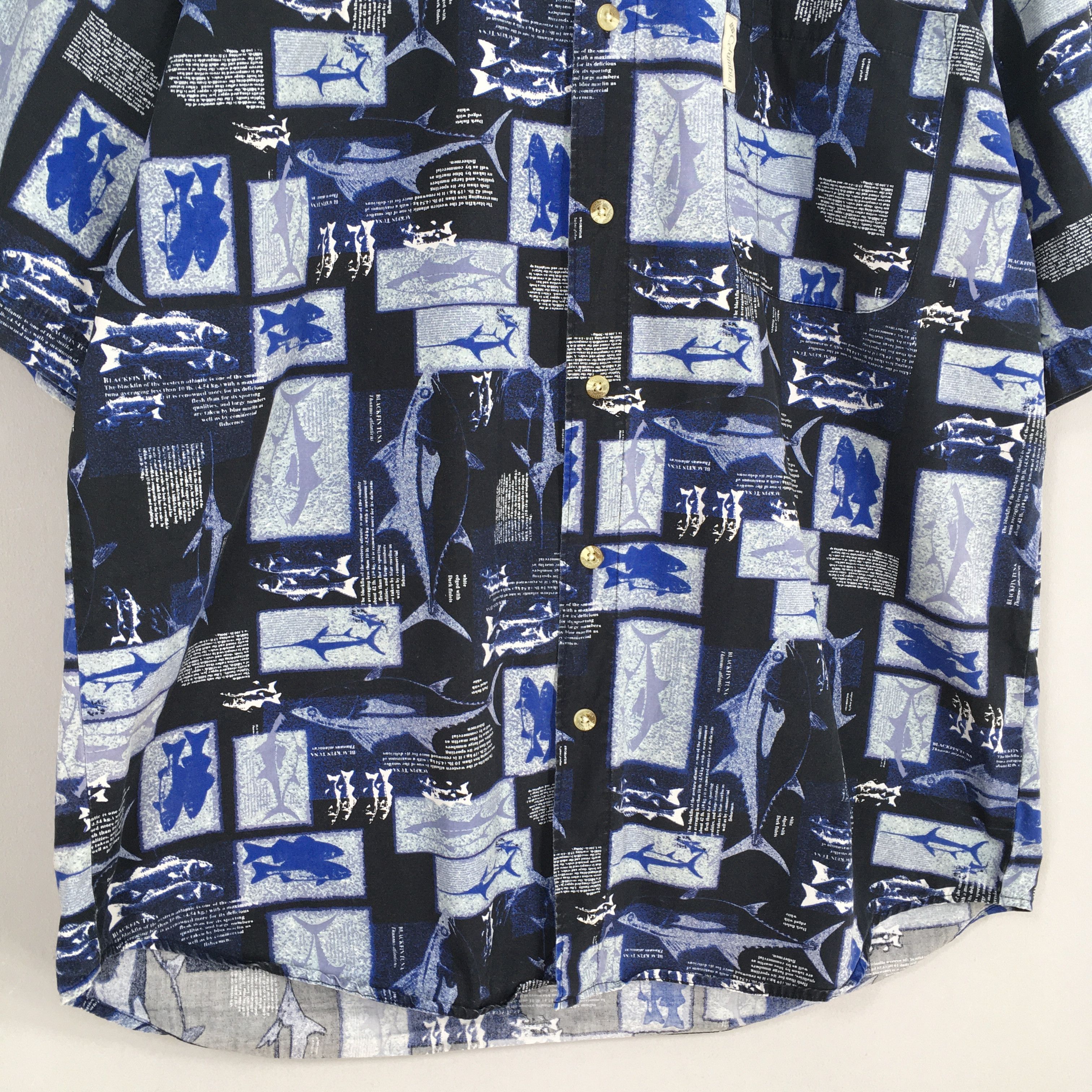 Columbia × Pineapple Connection Vintage Columbia Hawaiian Tuna Fish Overprint Shirt Large Size US L / EU 52-54 / 3 - 4 Thumbnail
