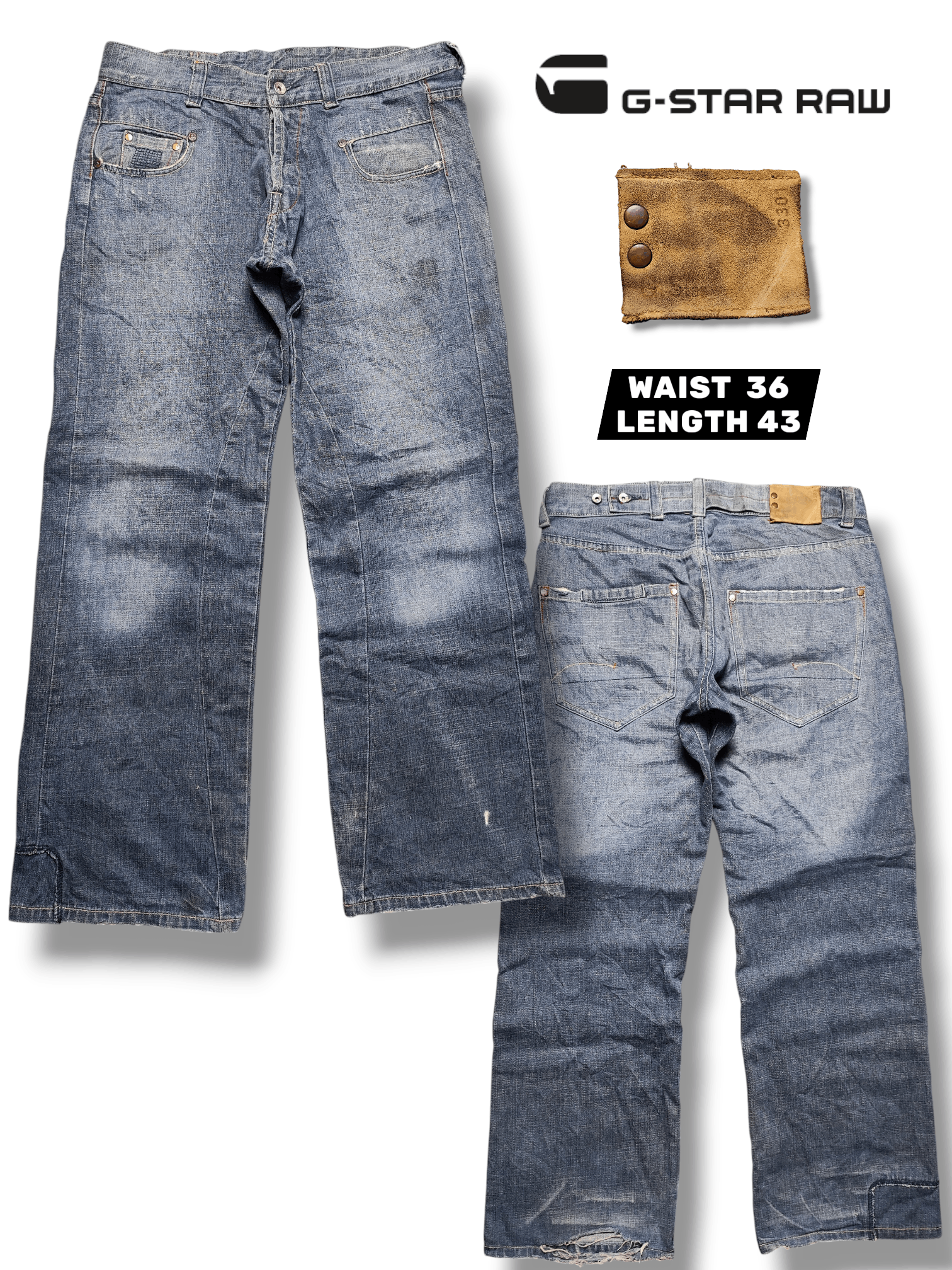G-Star Vintage G Star Raw Radar Low Loose Fly Button Jeans 36x32 Size US 36 / EU 52 - 1 Thumbnail