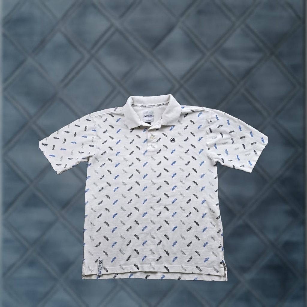 Vintage VINTAGE Lot29 Polo Shirt Mens L White Graphic Print 100% Cotton Short Sleeve Casual Hip Hop Y2K Size US L / EU 52-54 / 3 - 1 Thumbnail