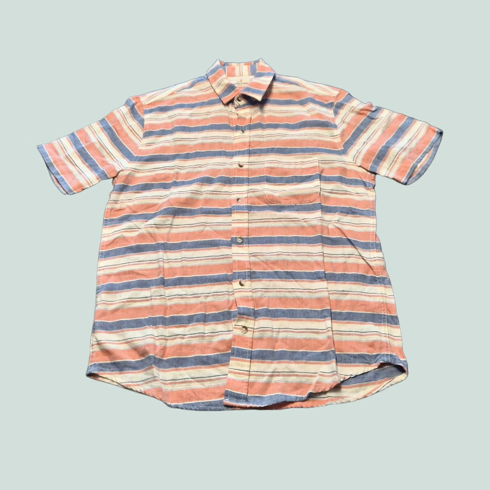 Marine Layer Marine Layer Shirt Mens Medium Pink Blue Short Sleeve Button Front Casual G256 Size US M / EU 48-50 / 2 - 1 Thumbnail