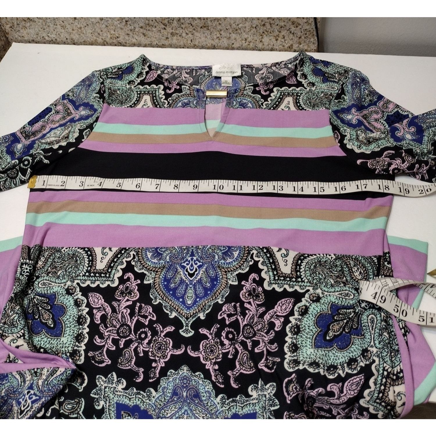 Donna Morgan Donna Morgan Womens Size 10 Multicolor Paisley Print Tunic D Size L / US 10 / IT 46 - 5 Thumbnail