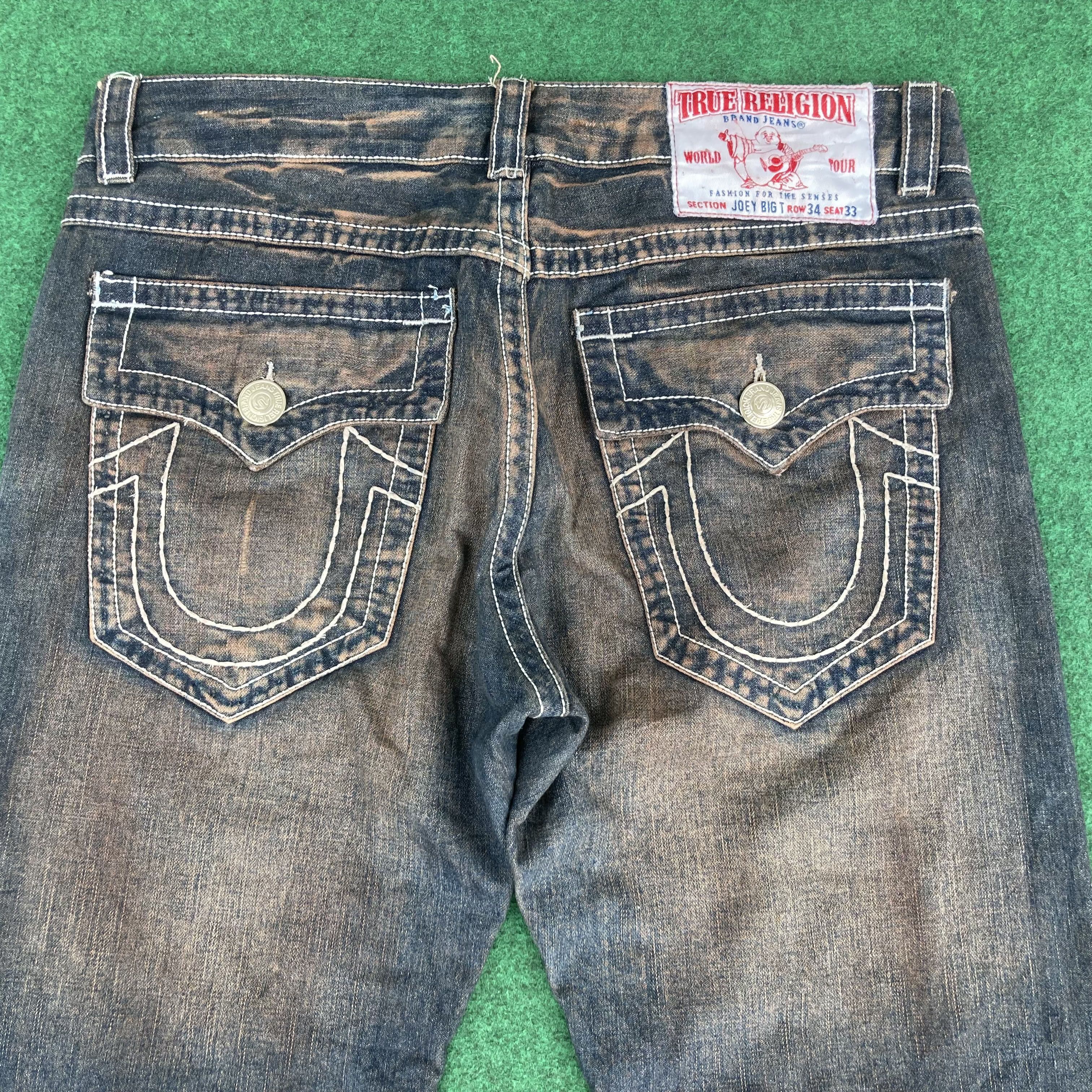 True Religion × Vintage Vtg True Religion Joey Big T Denim Pants Jeans Size US 36 / EU 52 - 8 Thumbnail