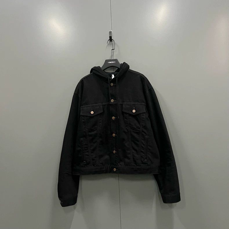 Balenciaga Balenciaga Black denim hooded jacket Size US M / EU 48-50 / 2 - 1 Thumbnail