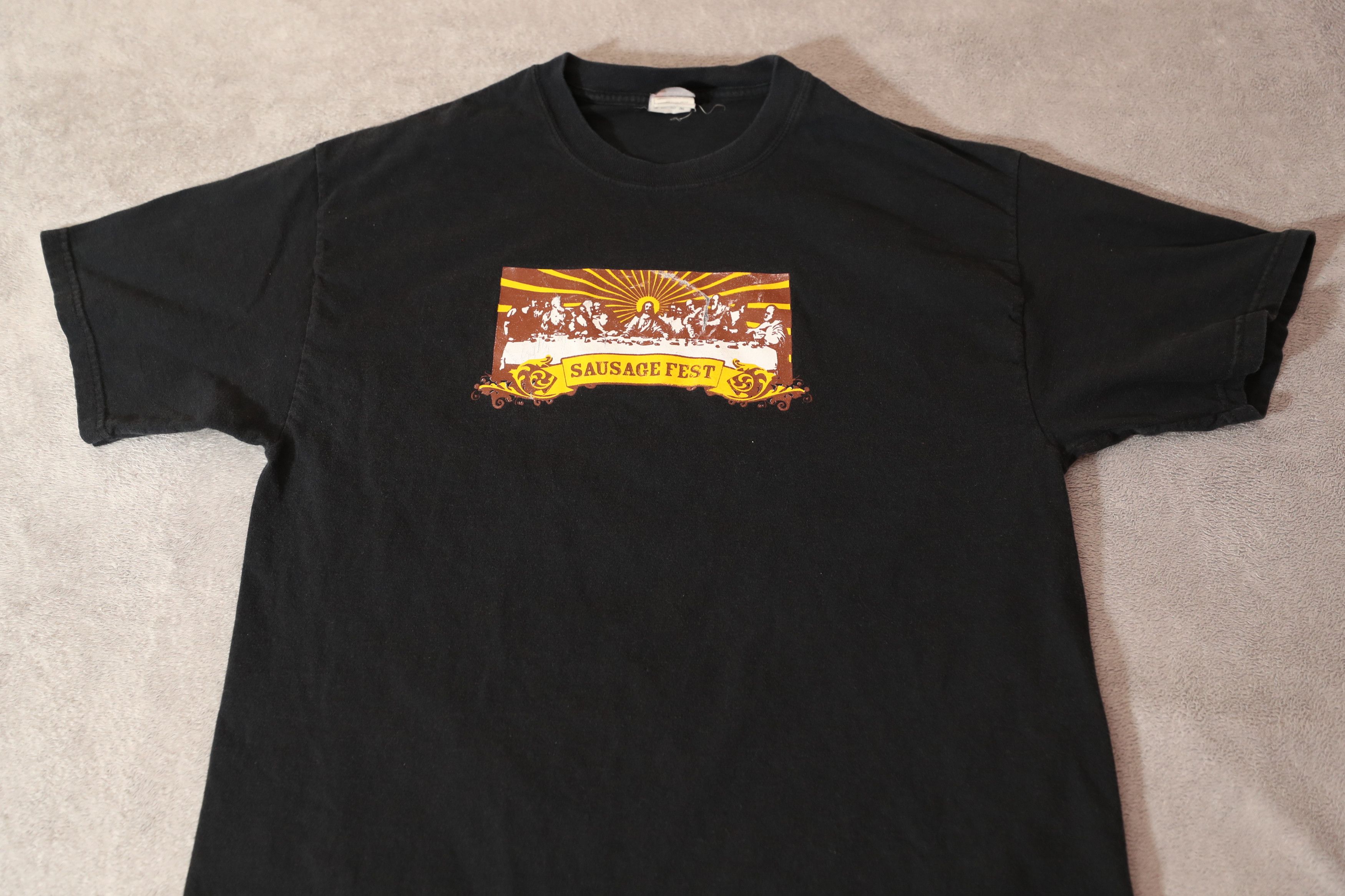 Hanes × Vintage Hanes Beefy-T Last Supper Sausage Fest Tee (L) Size US L / EU 52-54 / 3 - 3 Thumbnail