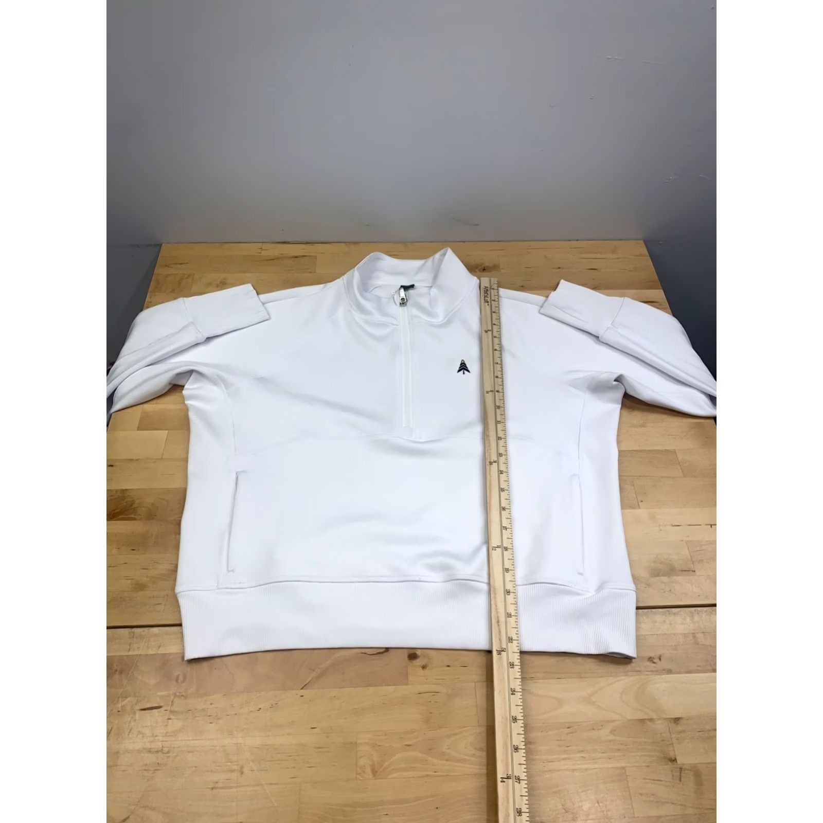 Vintage Greyson 1/4 Zip Pullover Women M White Golf Activewear Stretch Mock Neck Long Sleeve Size M / US 6-8 / IT 42-44 - 4 Thumbnail