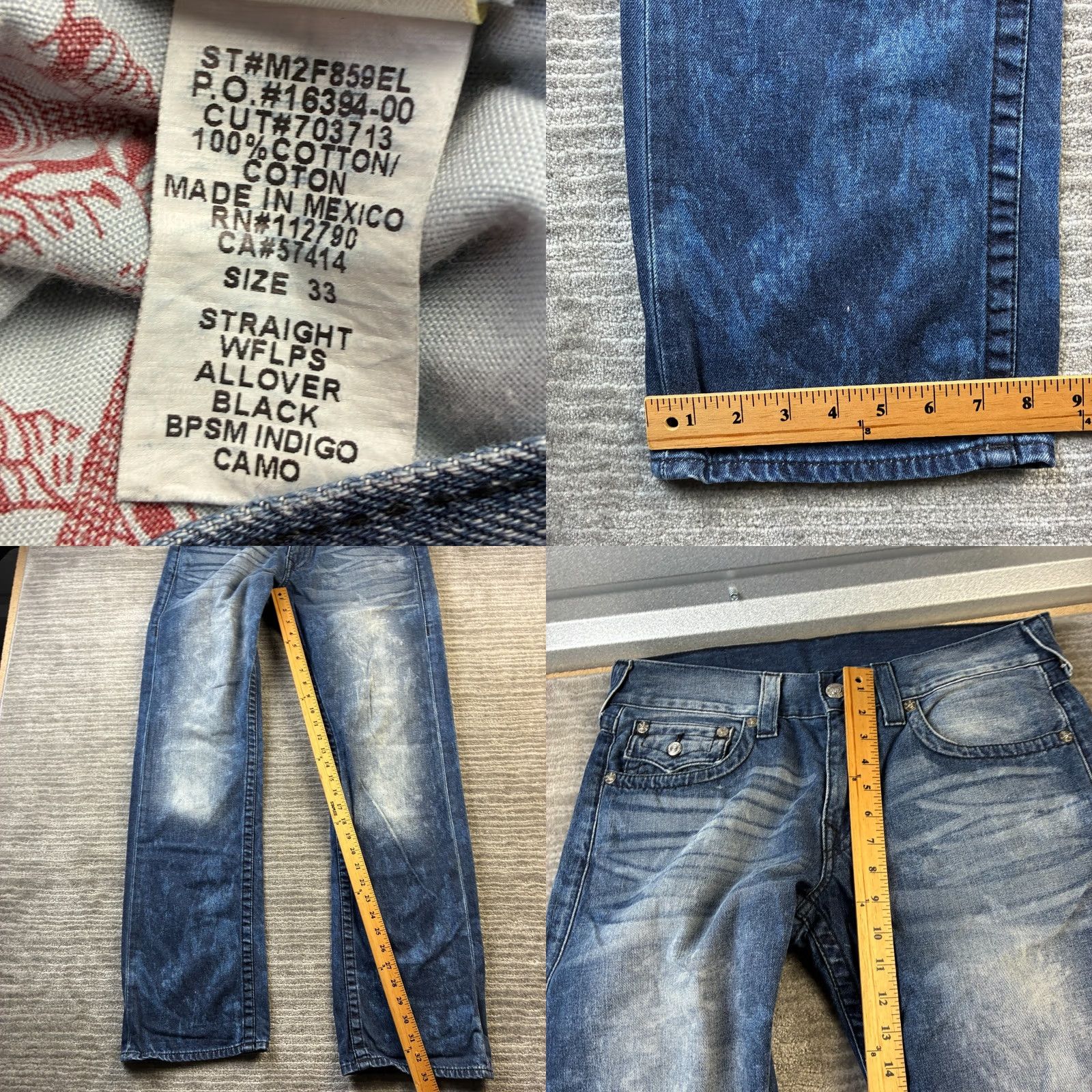 True Religion True Religion Jeans Mens 33x33 T Flap Camo Denim Shirt? Size US 33 - 8 Thumbnail