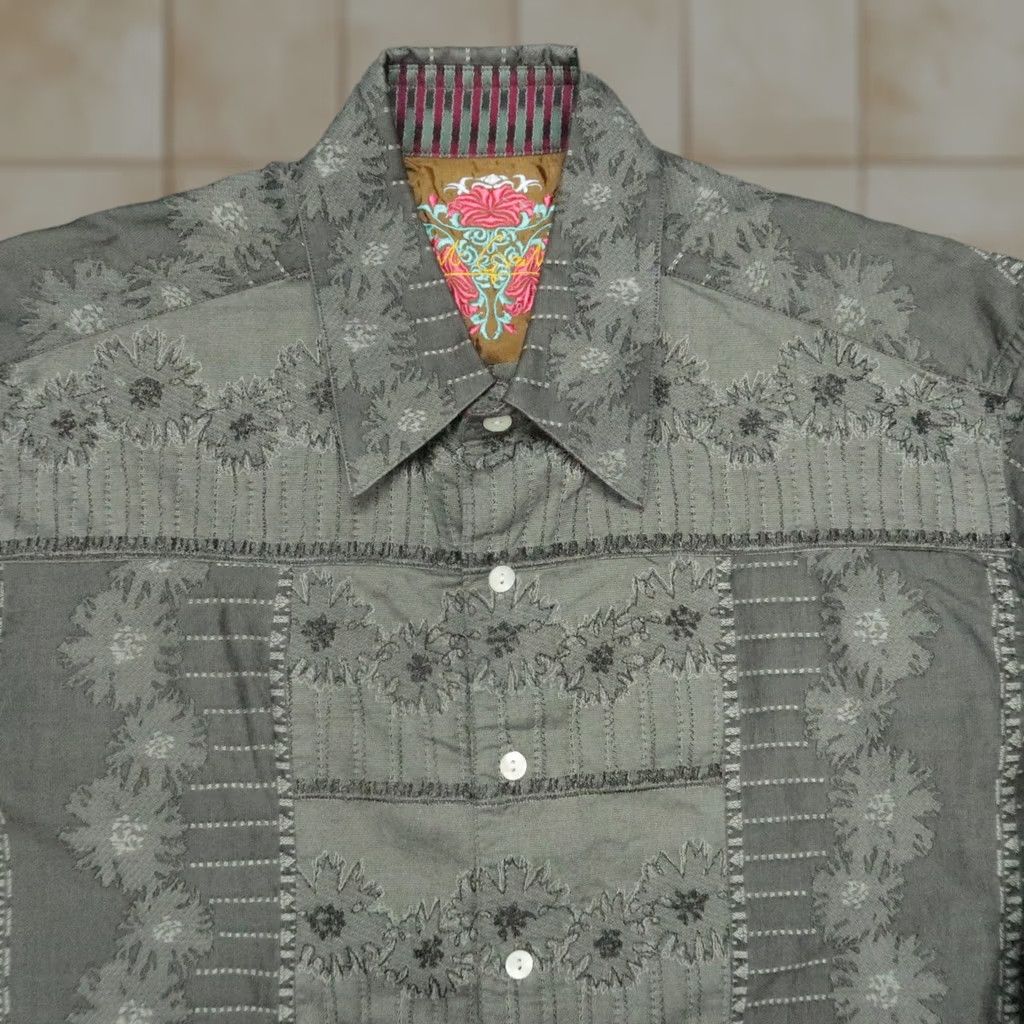 Robert Graham Robert Graham Shirt Mens Medium Gray Floral Long Sleeve Contrast Cuff Designer Size US M / EU 48-50 / 2 - 1 Thumbnail