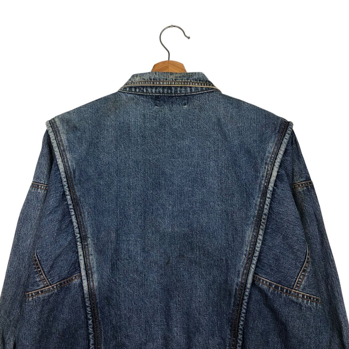 Japanese Brand 🔥VINTAGE BOMBER DENIM JACKET CELL TOKYO JAPAN ISSEY MIYAKE Size US S / EU 44-46 / 1 - 11 Thumbnail