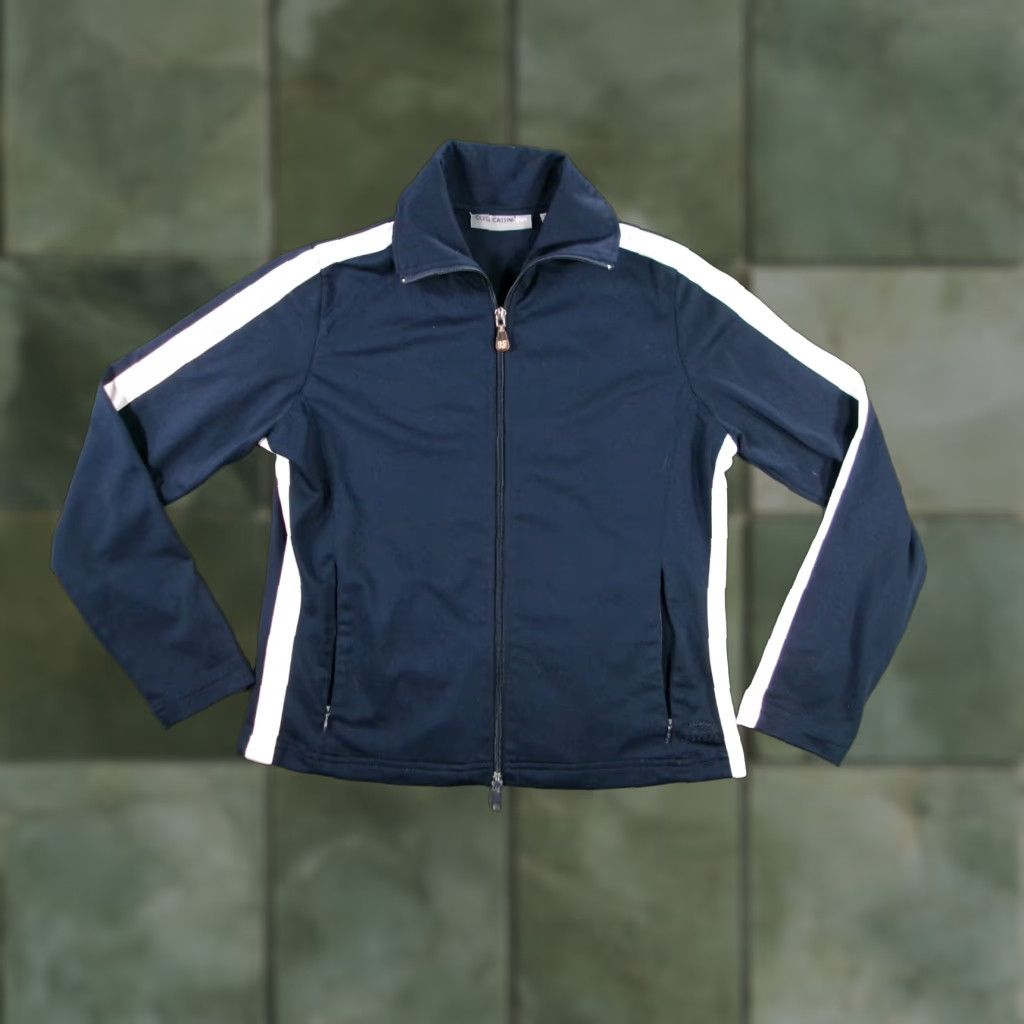 Oleg Cassini VINTAGE Oleg Cassini Sport Jacket Womens Small Navy Blue Track Running Workout Gym Size S / US 4 / IT 40 - 1 Thumbnail