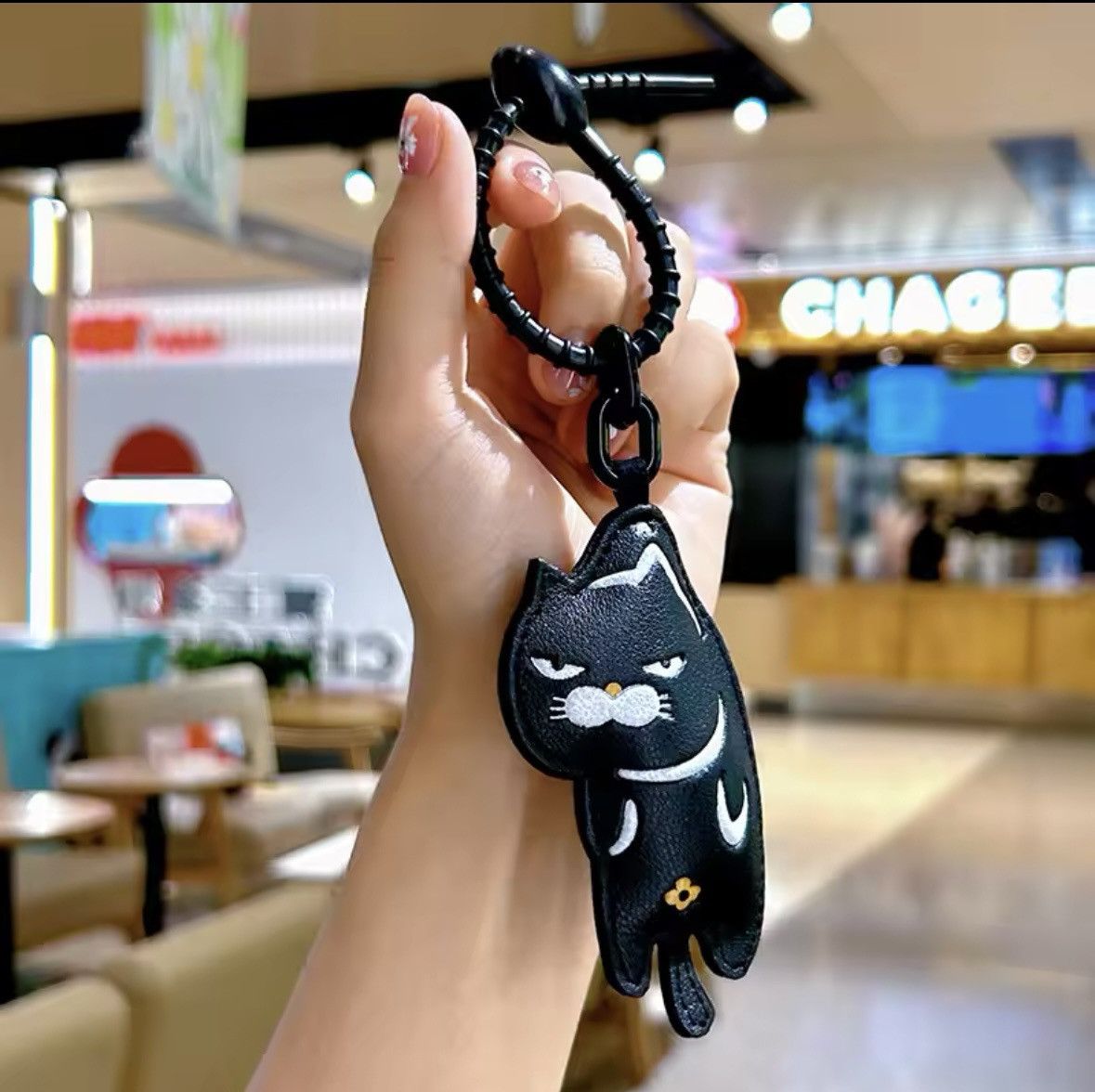 Designer Cat keychain cartoon cat leather Size ONE SIZE - 3 Thumbnail