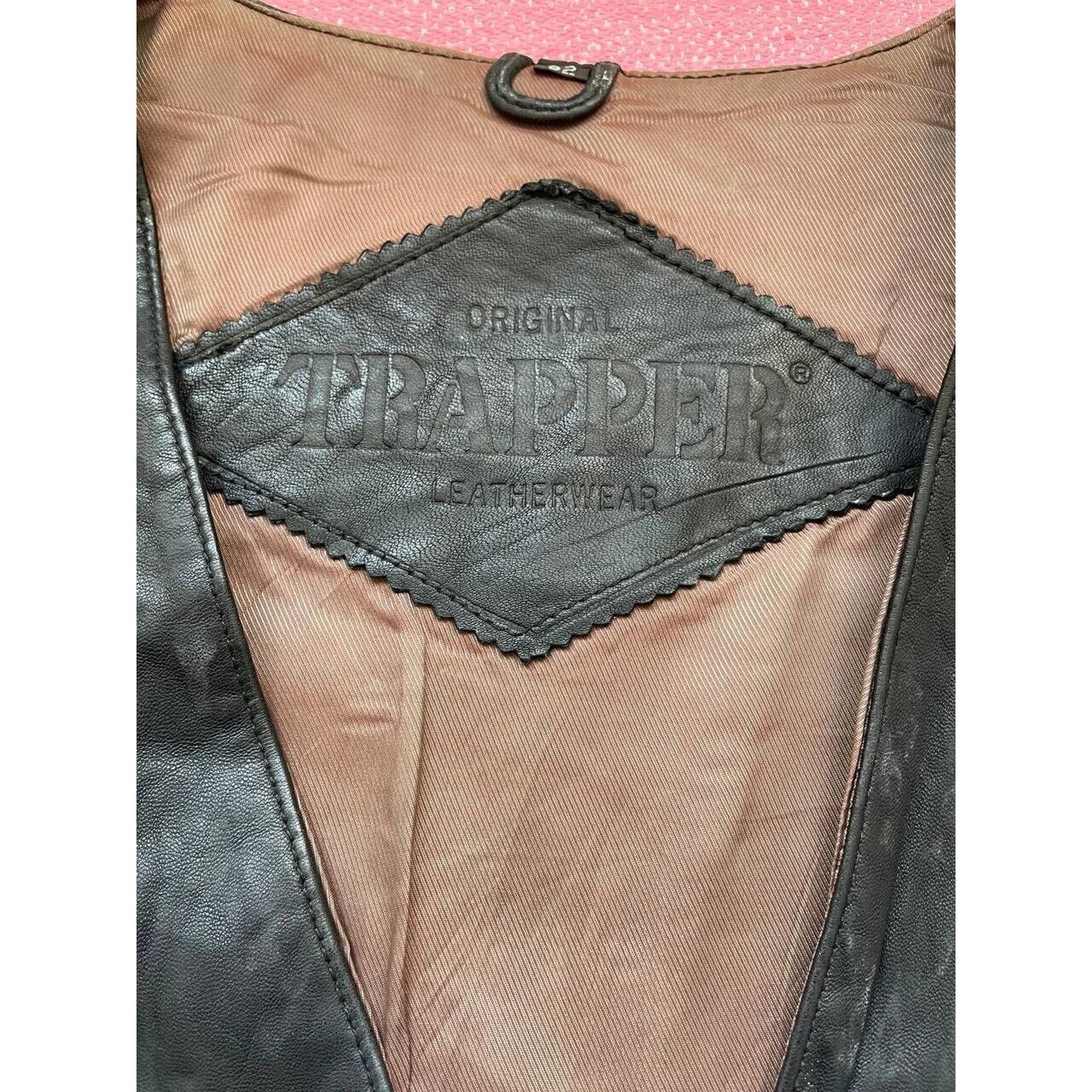 Vintage Vintage Trapper Black Leather Vest L Western Biker Style Size US L / EU 52-54 / 3 - 7 Thumbnail