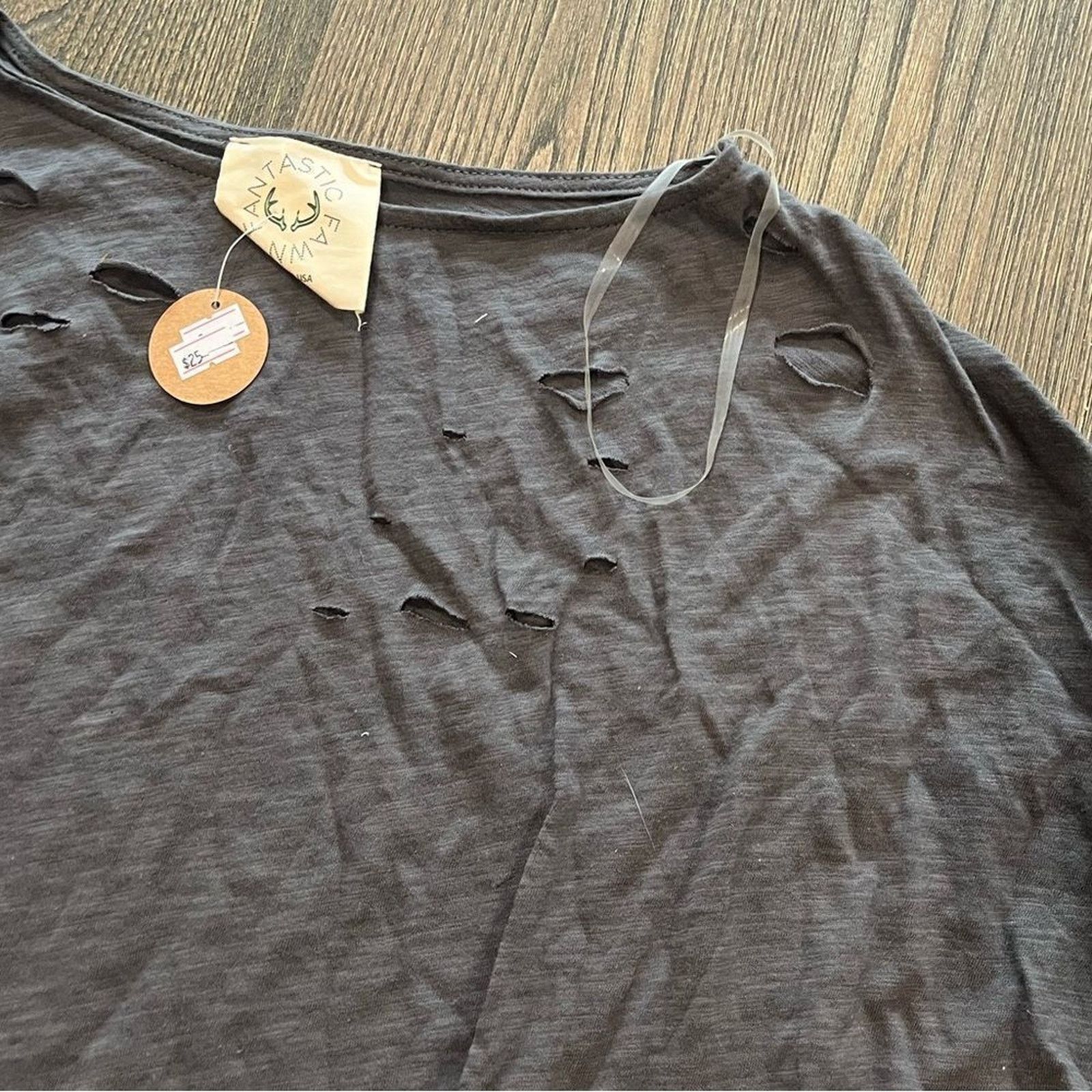 Vintage NWT Fantastic Fawn Distressed Batwing Dolman Sleeve S Size S / US 4 / IT 40 - 2 Thumbnail