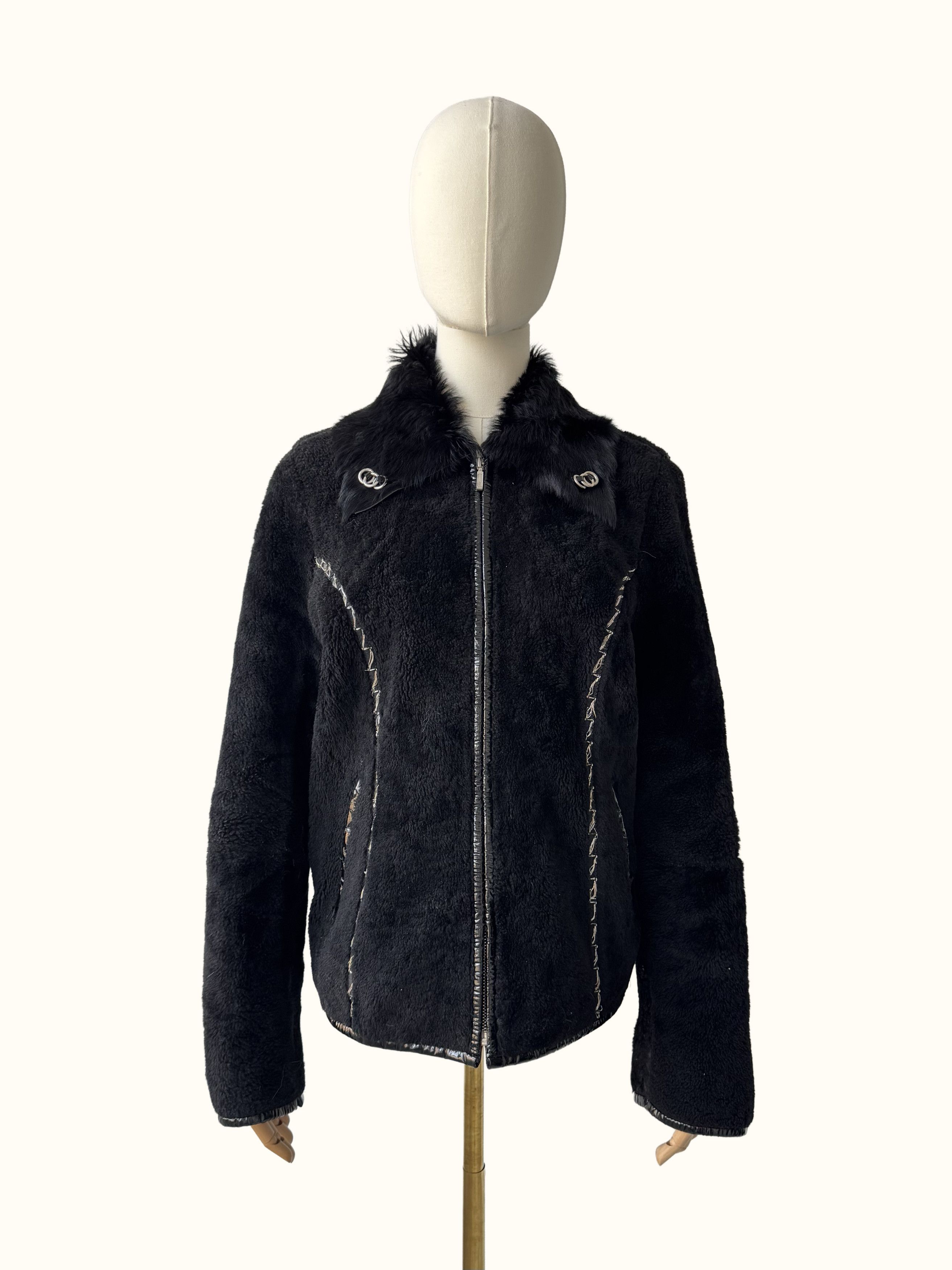Vintage Vintage Real Sheepskin Jacket (B550) Size S / US 4 / IT 40 - 1 Thumbnail