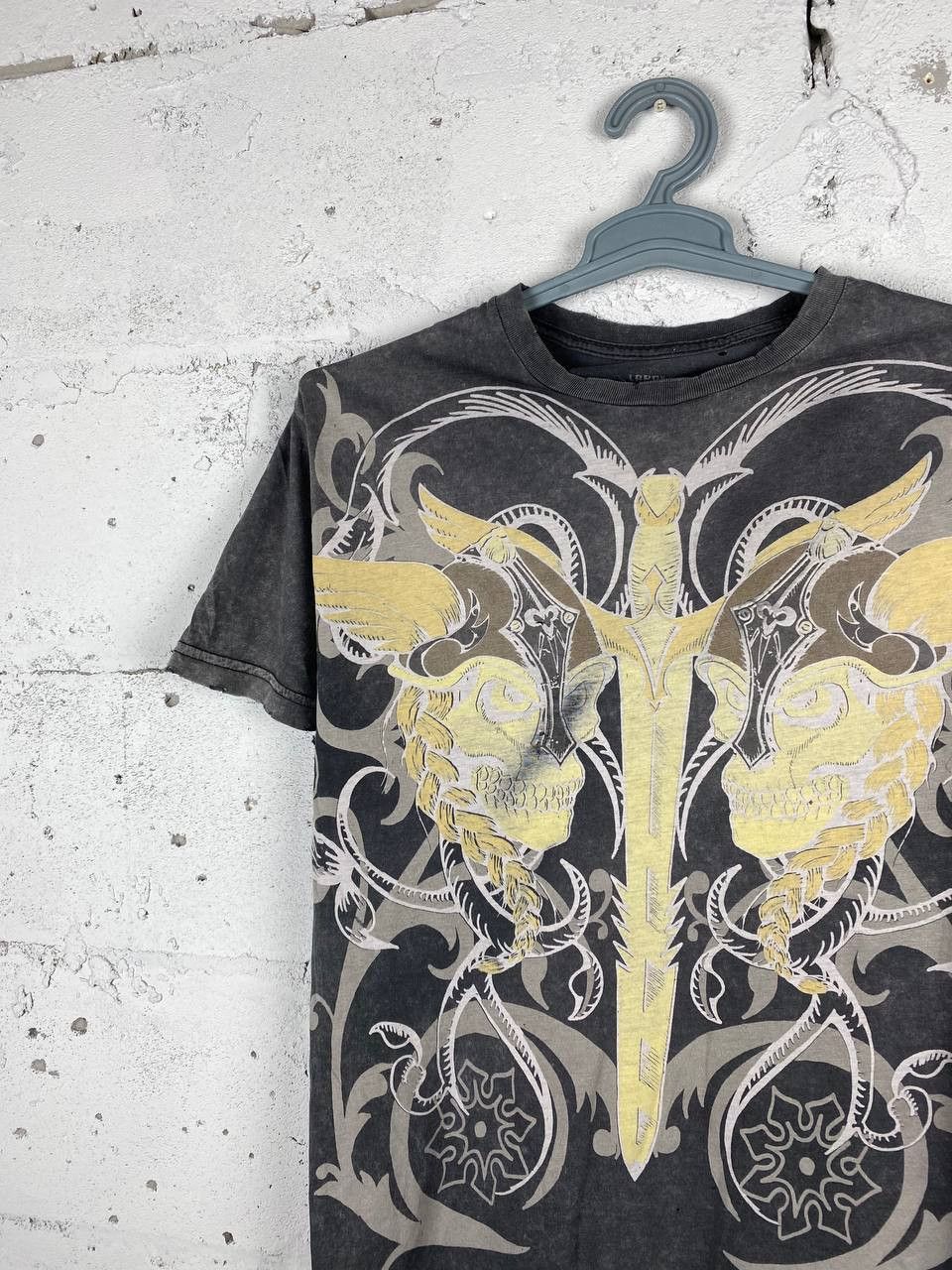 Affliction × JNCO × Vintage Crazy Vintage Y2K Affliction Style Cross T Shirt Grunge Size US L / EU 52-54 / 3 - 2 Thumbnail