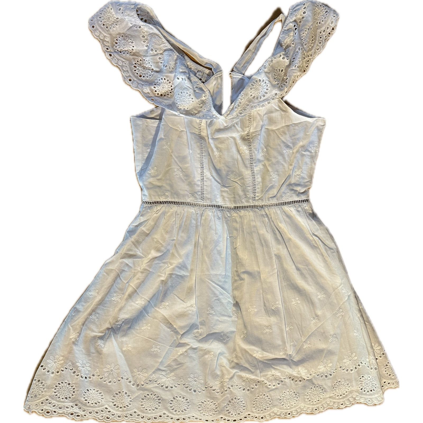 ASTR The Label Astr The Label Women's White Eyelet Fit-and-Flare Dress M Size M / US 6-8 / IT 42-44 - 1 Thumbnail