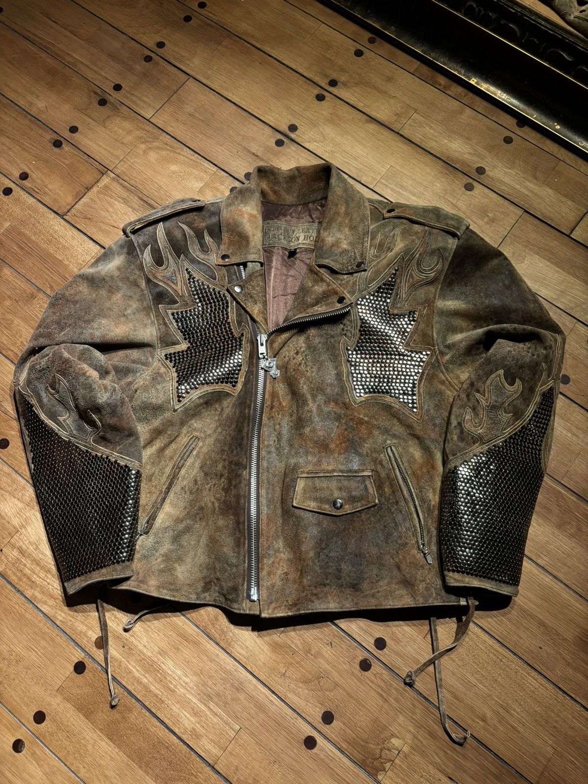 Vintage Vintage Distressed “Hide out Leather Jackson hole” Jacket. Size US XL / EU 56 / 4 - 1 Thumbnail