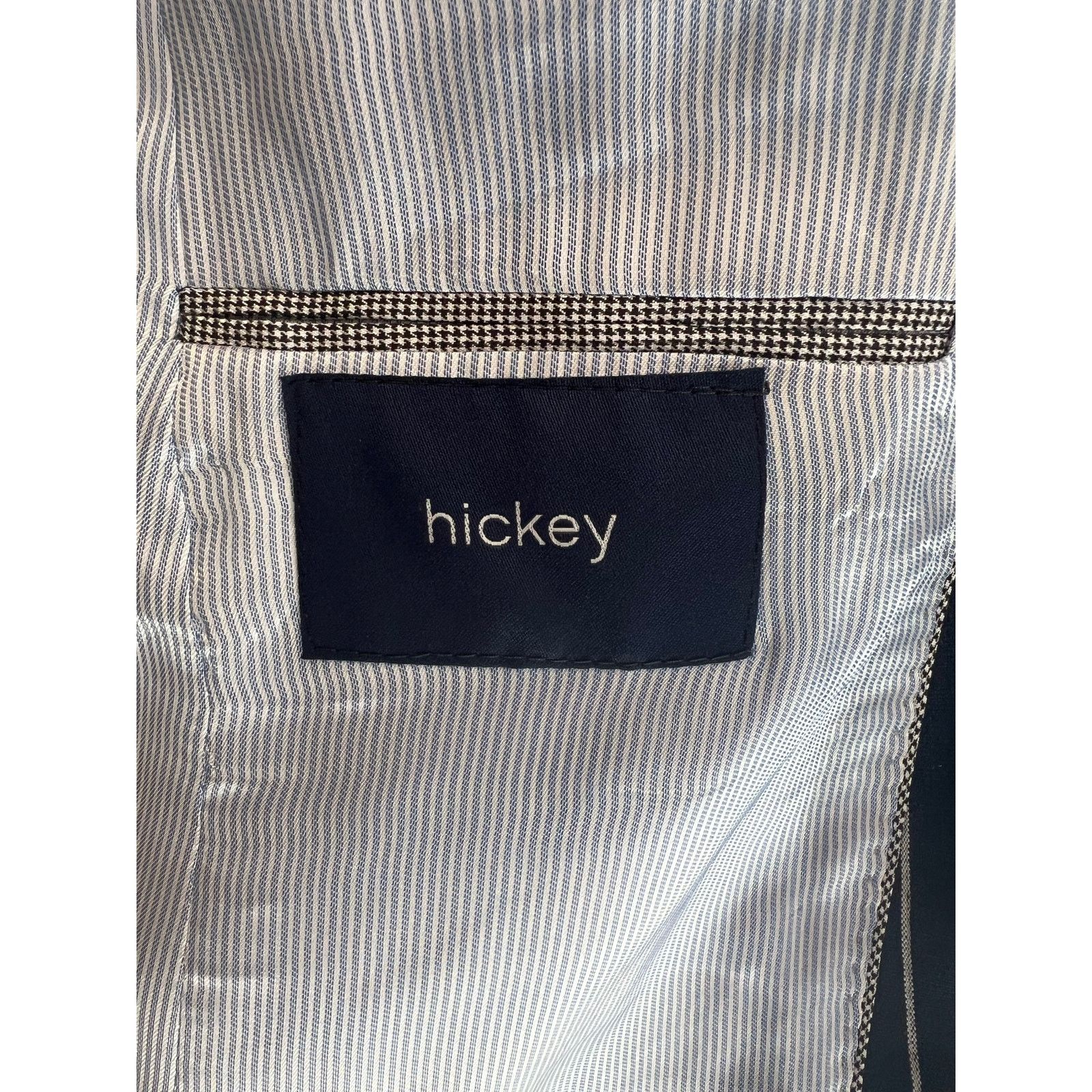 Hickey Hickey Navy Blue & White Suit Jacket 3 Buttons Size 42R JL Size 42R - 6 Thumbnail