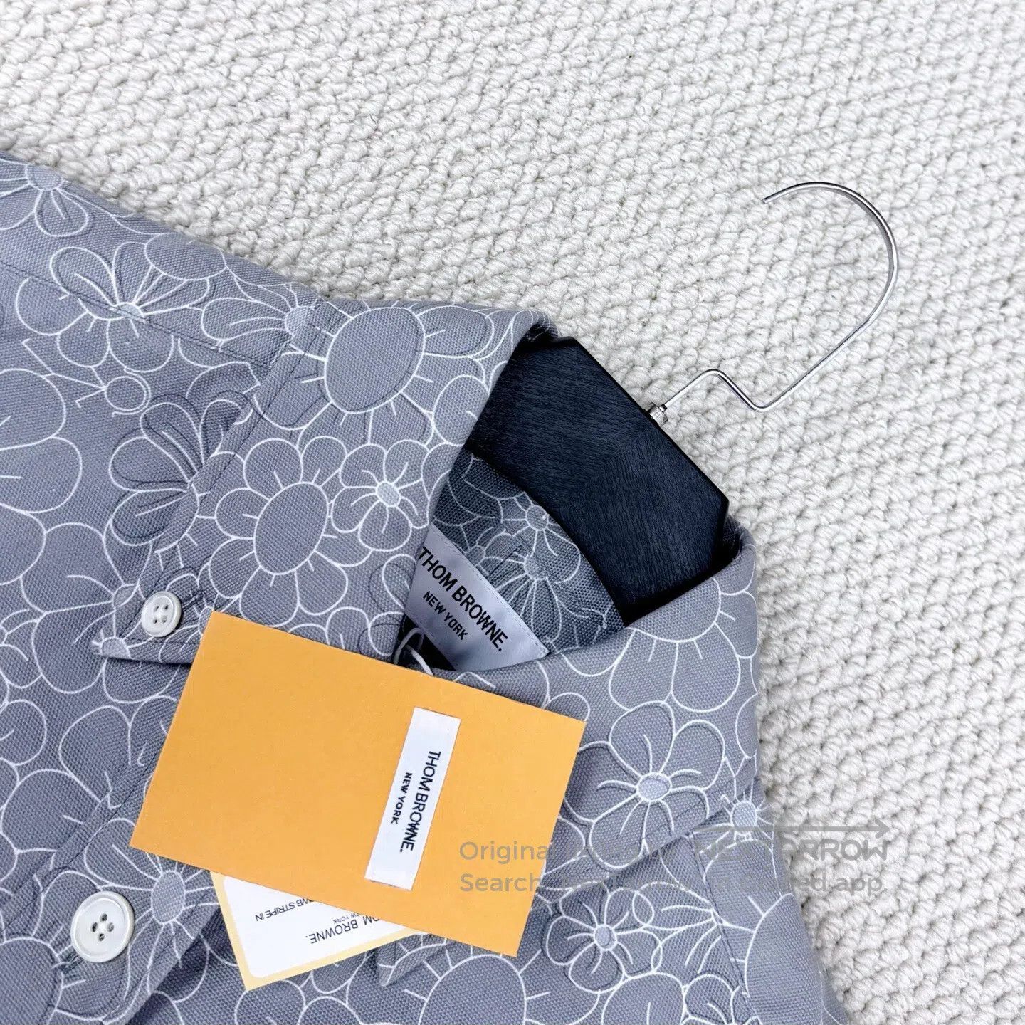 Thom Browne Thom Browne Grey Sketch Sunflower Full-Print Pocket Shirt Size US XS / EU 42 / 0 - 3 Thumbnail