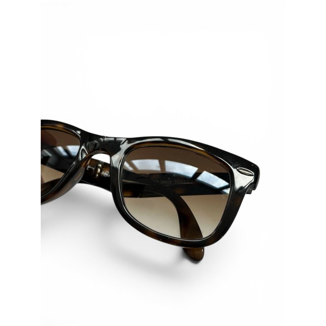 RayBan Ray Ban Folding Wayfarer Tortoiseshell Sunglasses Size ONE SIZE - 16 Thumbnail
