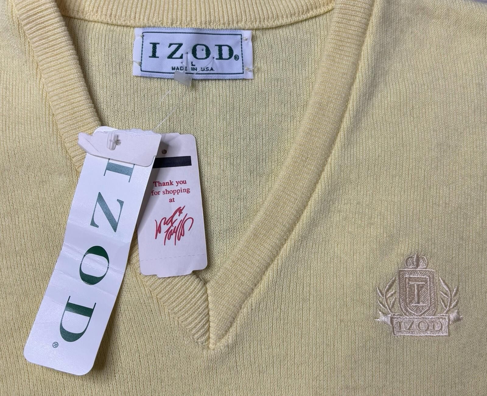 Izod VTG Izod Sweater Men's Large V-Neck Pullover Acrylic USA 80s Size US L / EU 52-54 / 3 - 2 Thumbnail