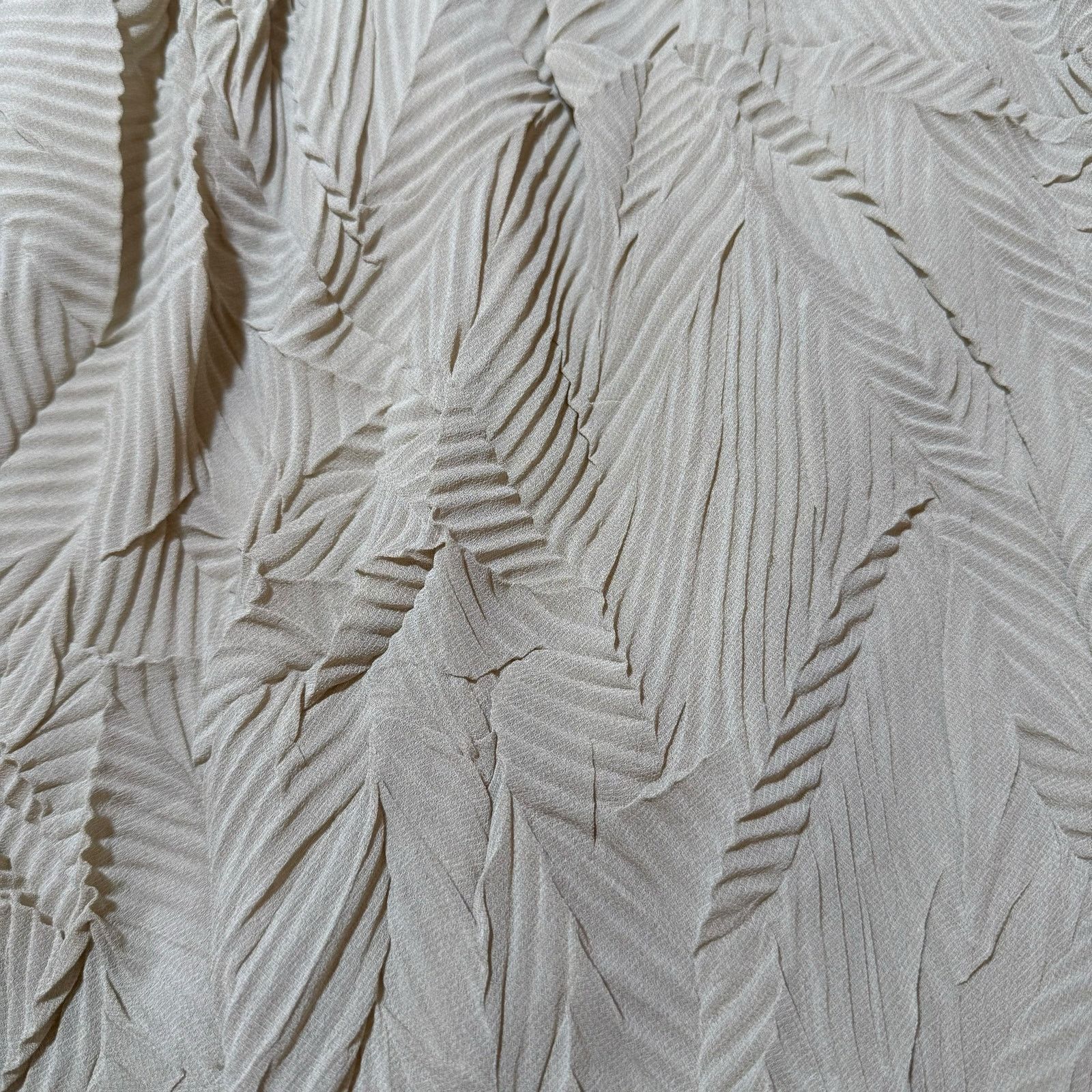 Other Vintage Han Feng Pleated Mini Skirt Textured Cream Small Size 22" - 4 Thumbnail