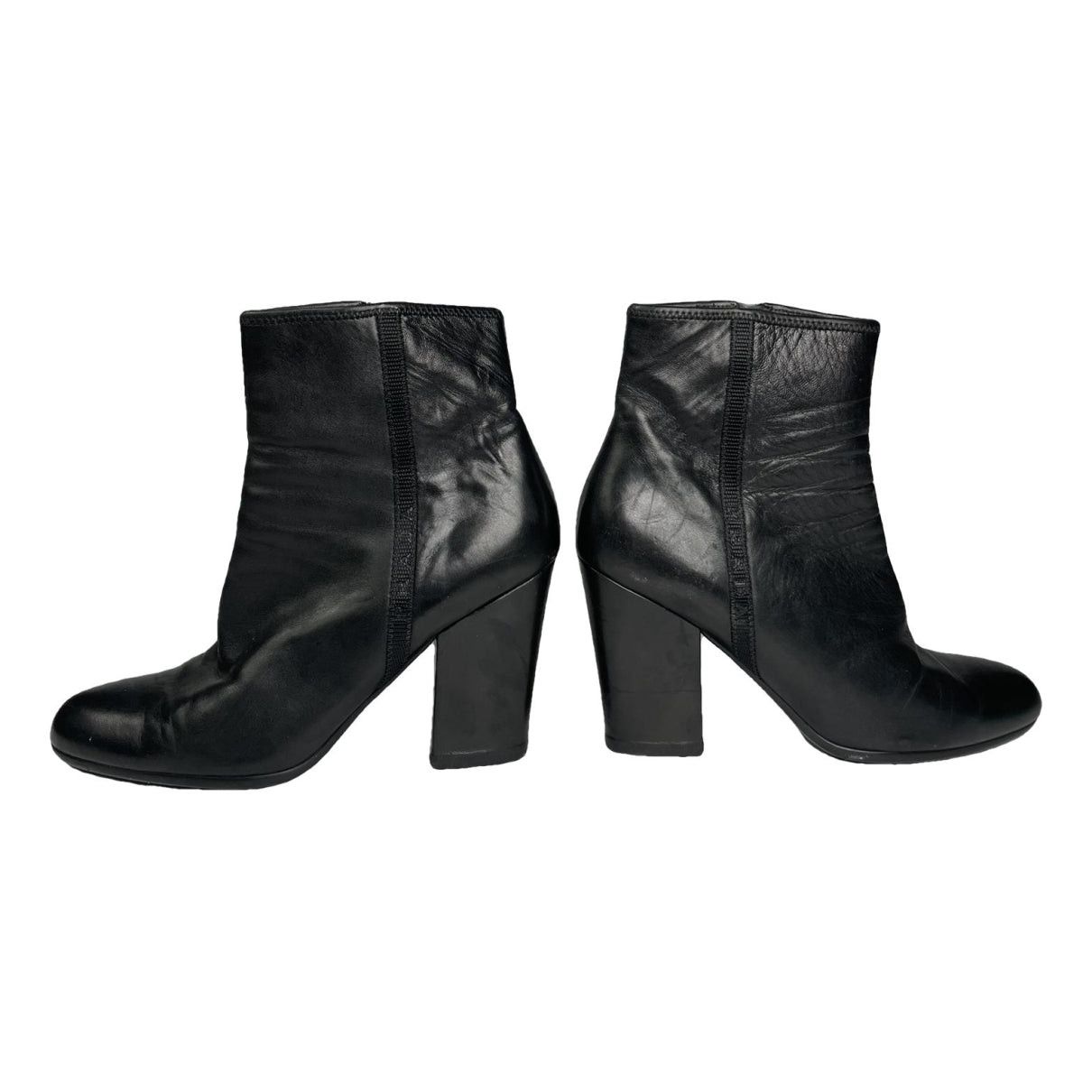 Prada Monolith Black Leather Ankle Boots Size US 8.5 / IT 38.5 - 1 Thumbnail