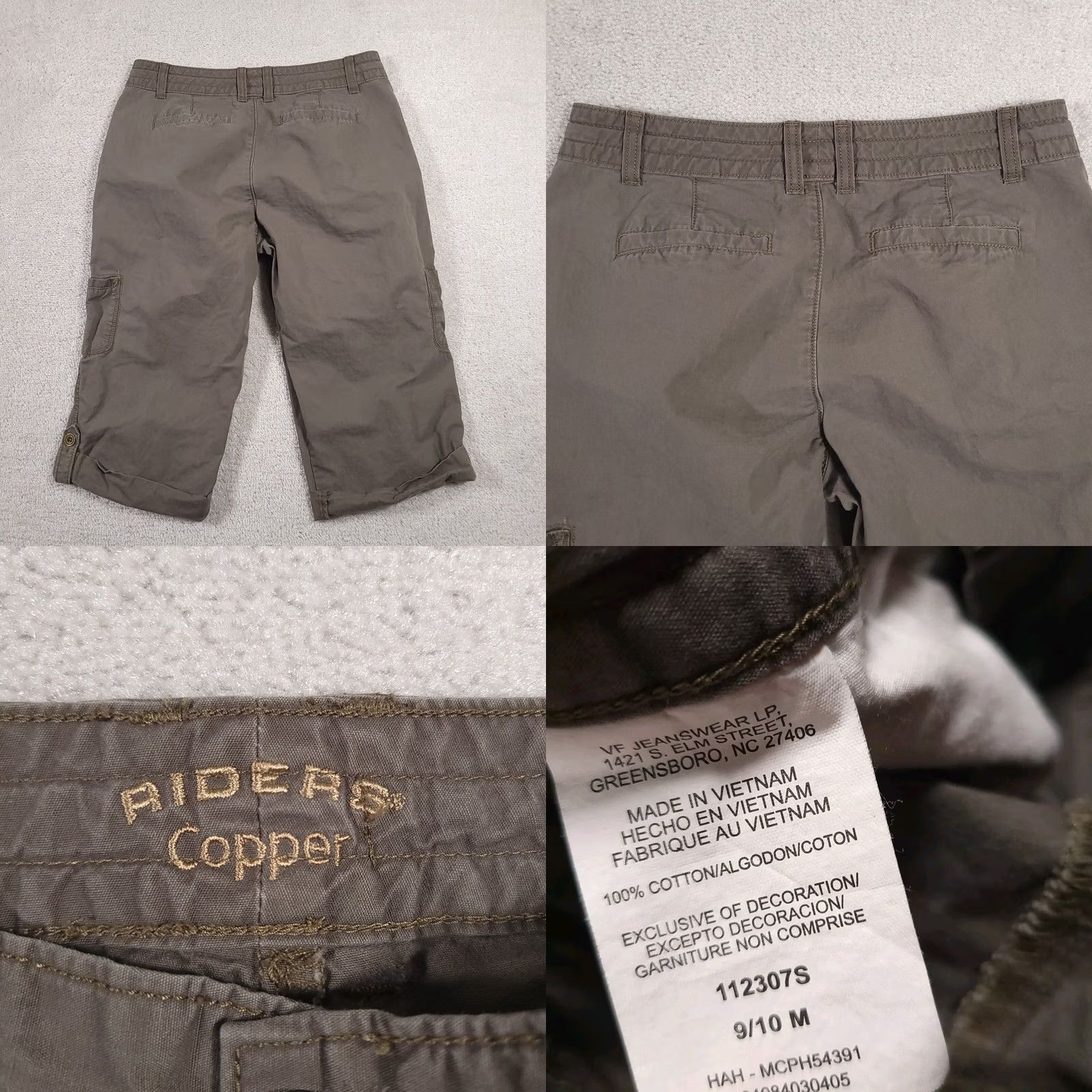 Lee Lee Riders Copper Cropped Cargo Capri Pants Women's 9/10 M Brown Outdoors - Cotton, Khaki? No, Brown Outdoors Size 30" / US 8 / IT 44 - 8 Thumbnail