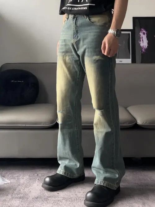VIBE custom damaged faded cleanfit flared jeans Size US 34 / EU 50 - 2 Thumbnail