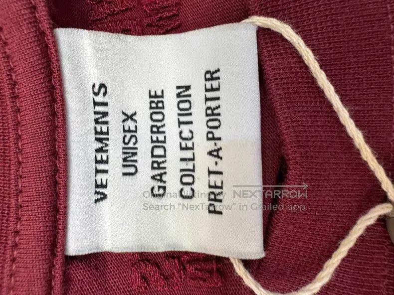 Vetements Vetements Burgundy Short Sleeve T-Shirt Size US S / EU 44-46 / 1 - 3 Thumbnail