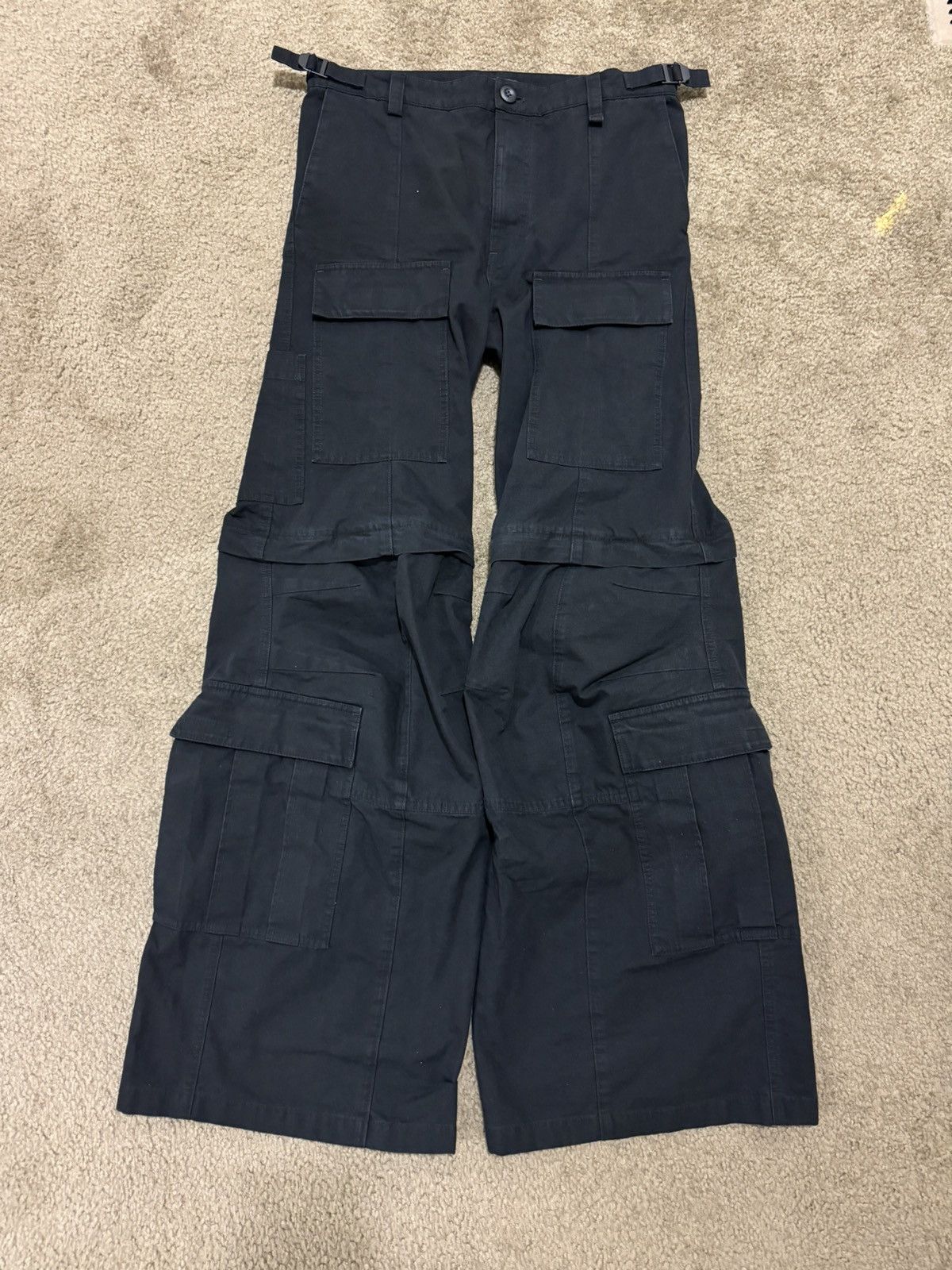 Balenciaga SOLD BALENCIAGA FLARED CARGO PANTS IN BLACK | Grailed