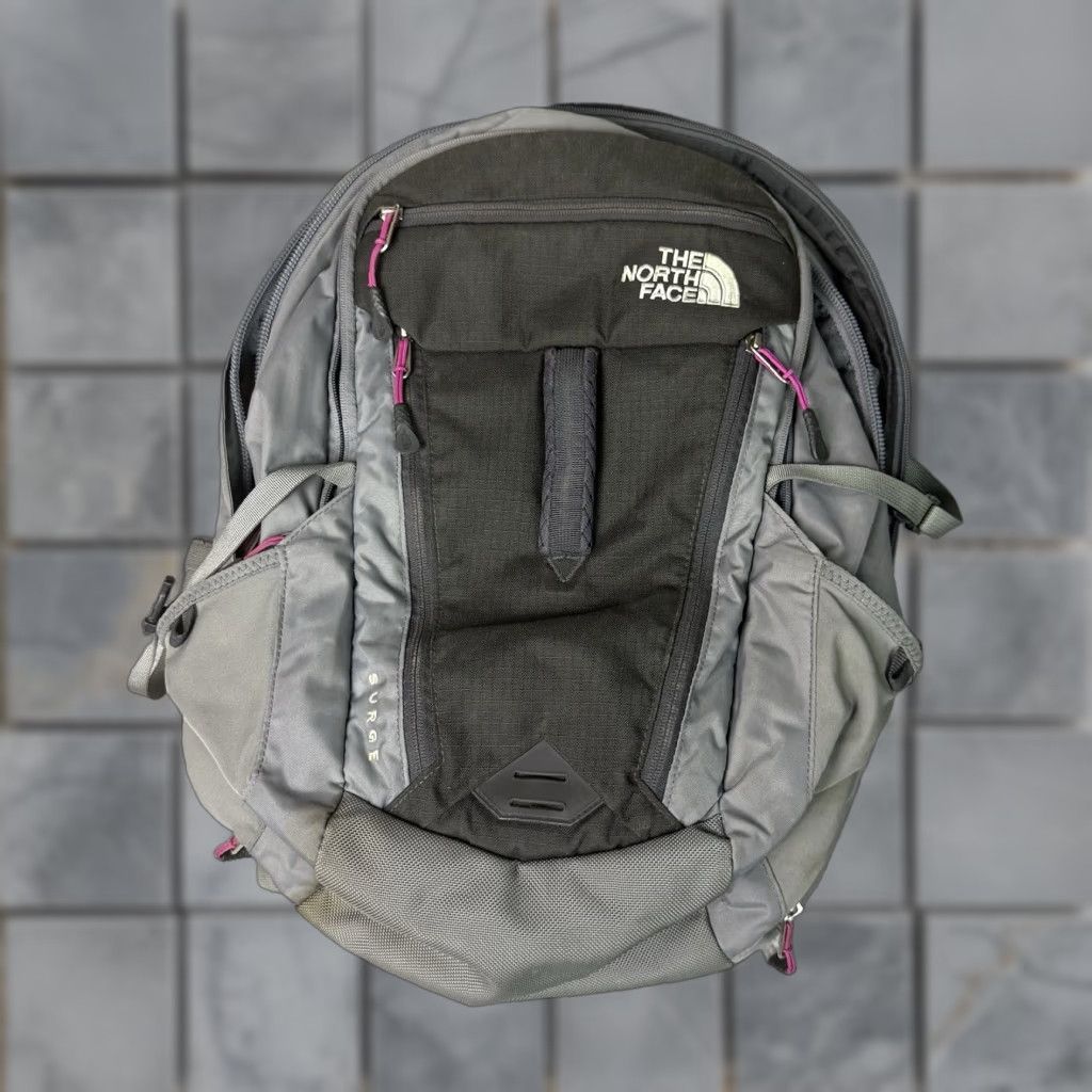 The North Face The North Face Surge Backpack Unisex Adults Gray Medium Nylon Laptop Sleeve/Protection Padded Water Resistant Shoulder Belt Bag 19x13x7 Size ONE SIZE - 1 Thumbnail