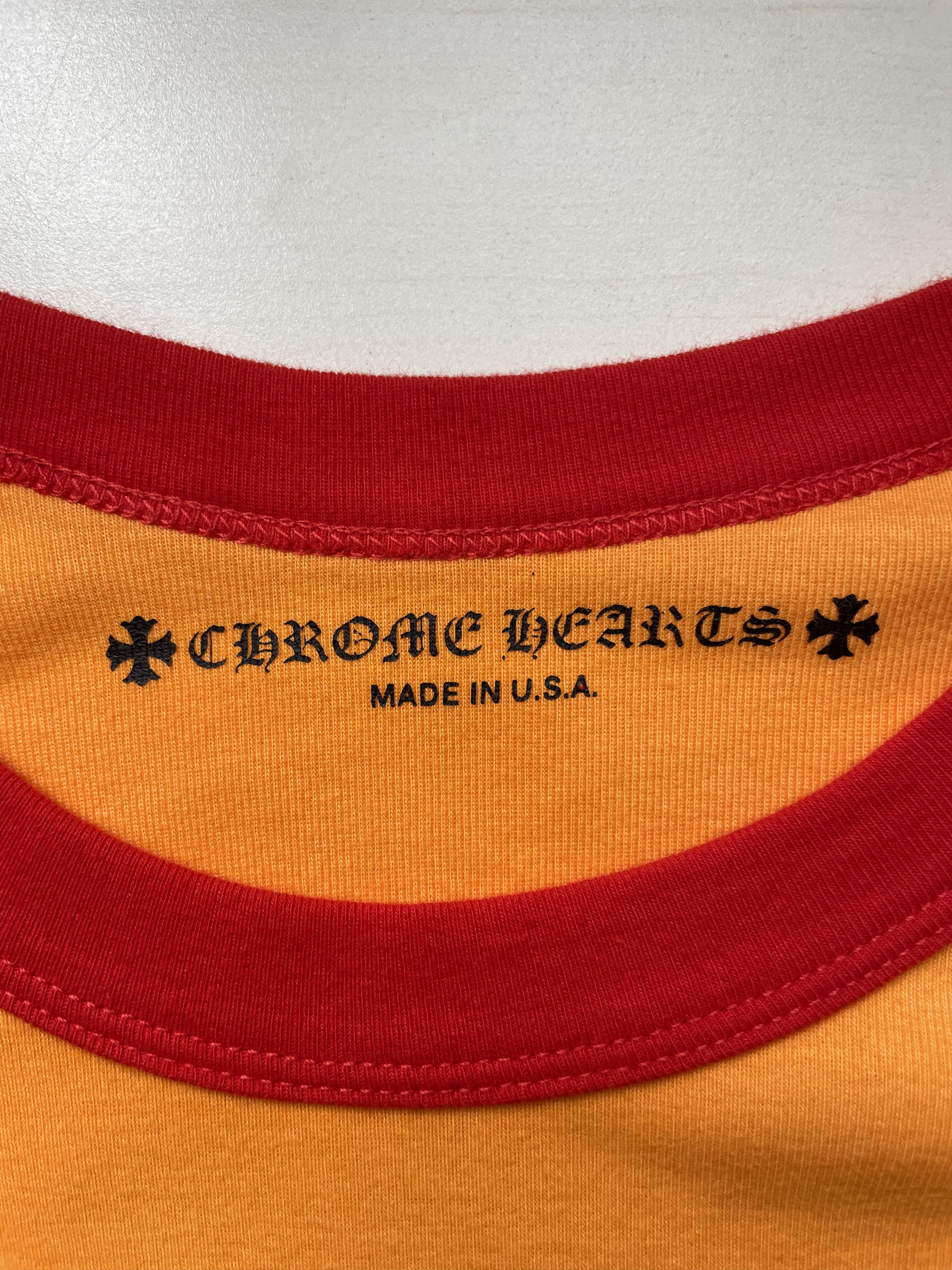Chrome Hearts Chrome Hearts Orange & Red Dagger Logo Long Sleeve Tee Size US M / EU 48-50 / 2 - 5 Thumbnail