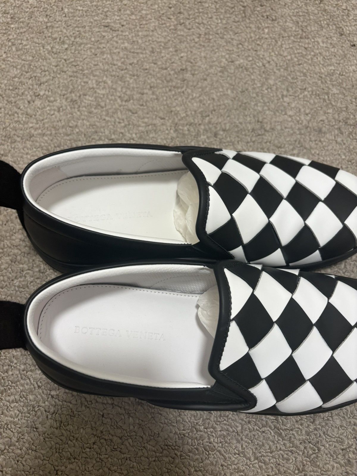 Bottega Veneta Bottega Veneta Vans style checkerboard slip  display picture 3