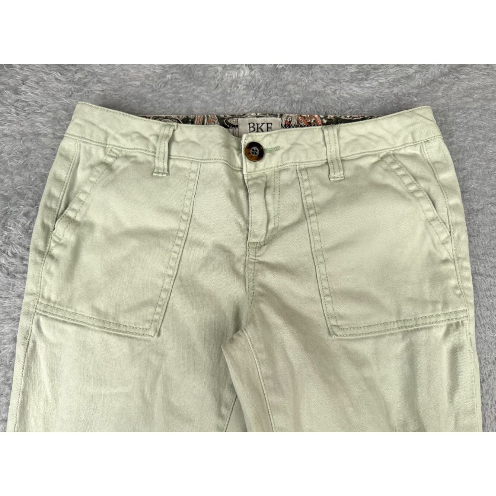 BKE VINTAGE Buckle Jeans Womens 25 Green Denim Mollie Ankle Skinny Cotton Blend Low 28x27 Size 27" / US 4 / IT 40 - 4 Thumbnail