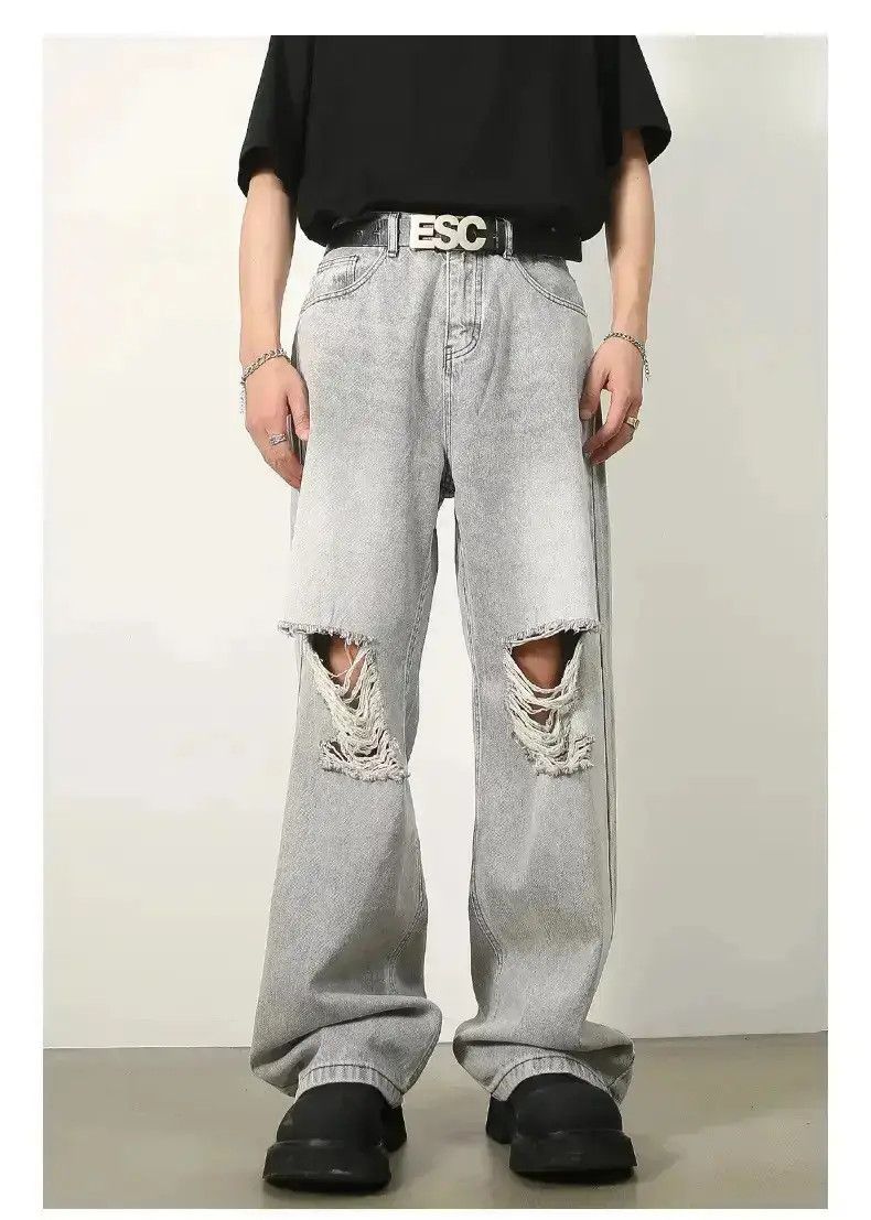 Japanese Brand Baggy Ripped Denim Jeans Size US 32 / EU 48 - 1 Thumbnail