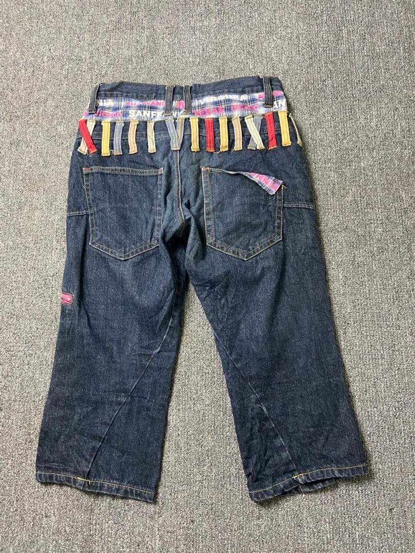 Japanese Brand NYLAUS Genuine Double Waist Three Quarter Jeans (186) Size US 29 - 3 Thumbnail